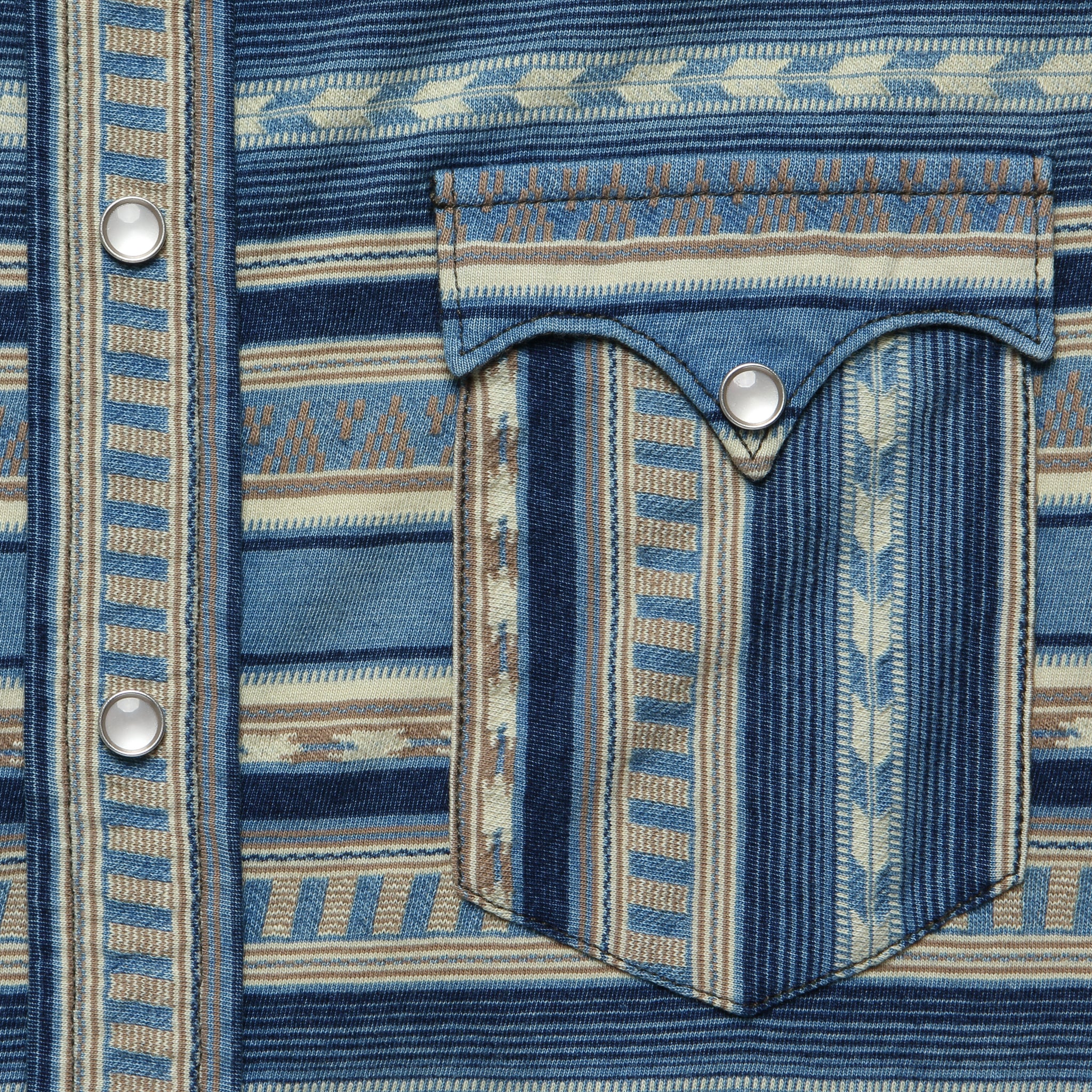 Buffalo Western Jacquard Shirt - Indigo/Cream - Image 3
