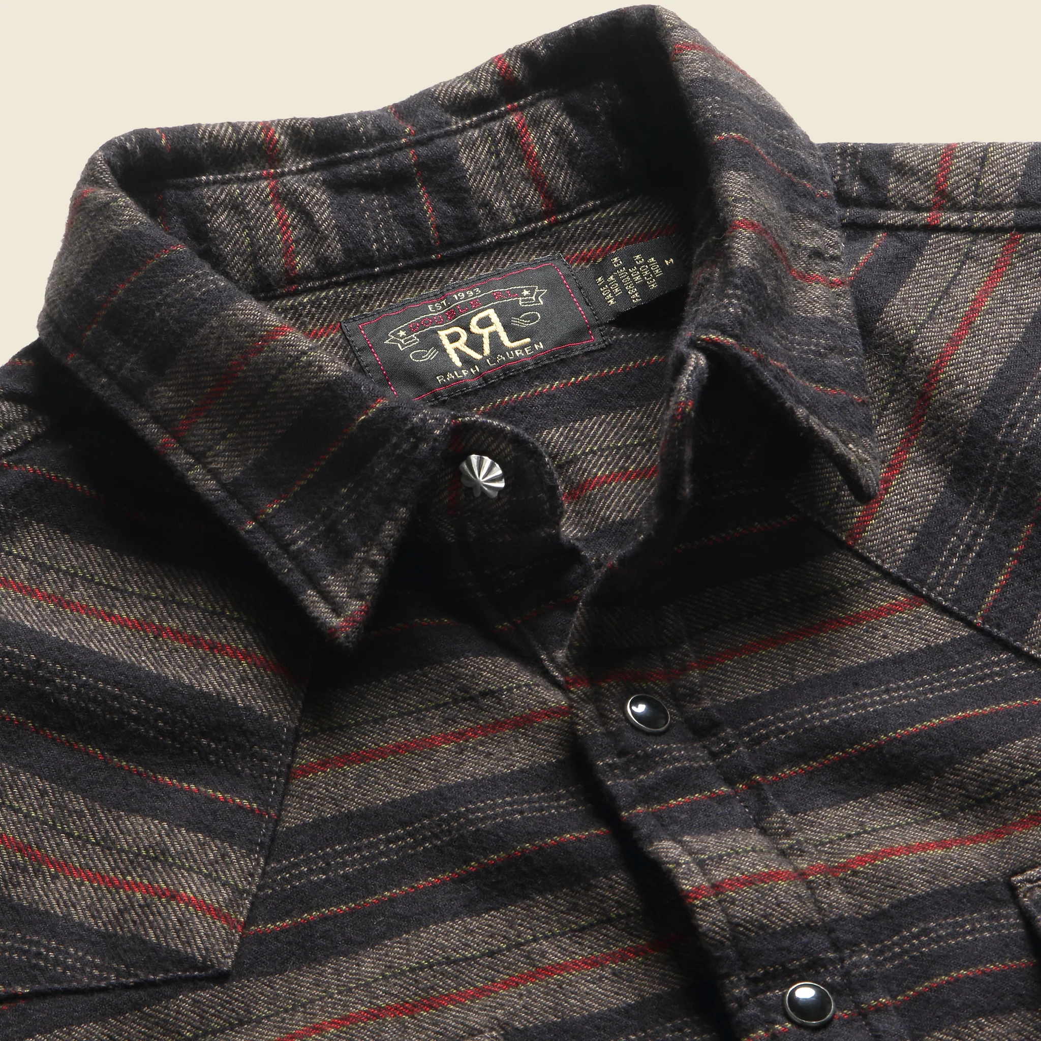 Slim Fit Striped Western Shirt - Navy - Image 3