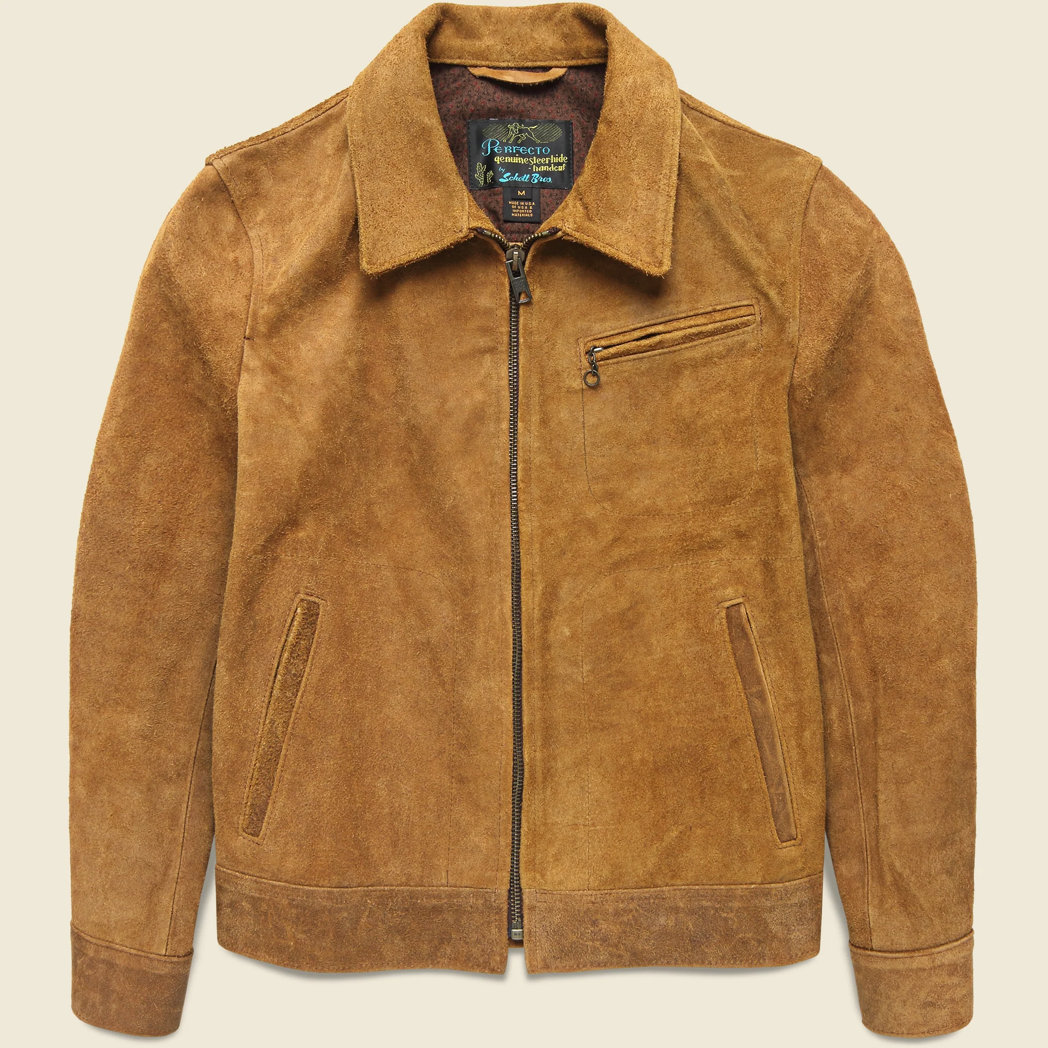 Roughout Suede Trucker Jacket - Brown Suede