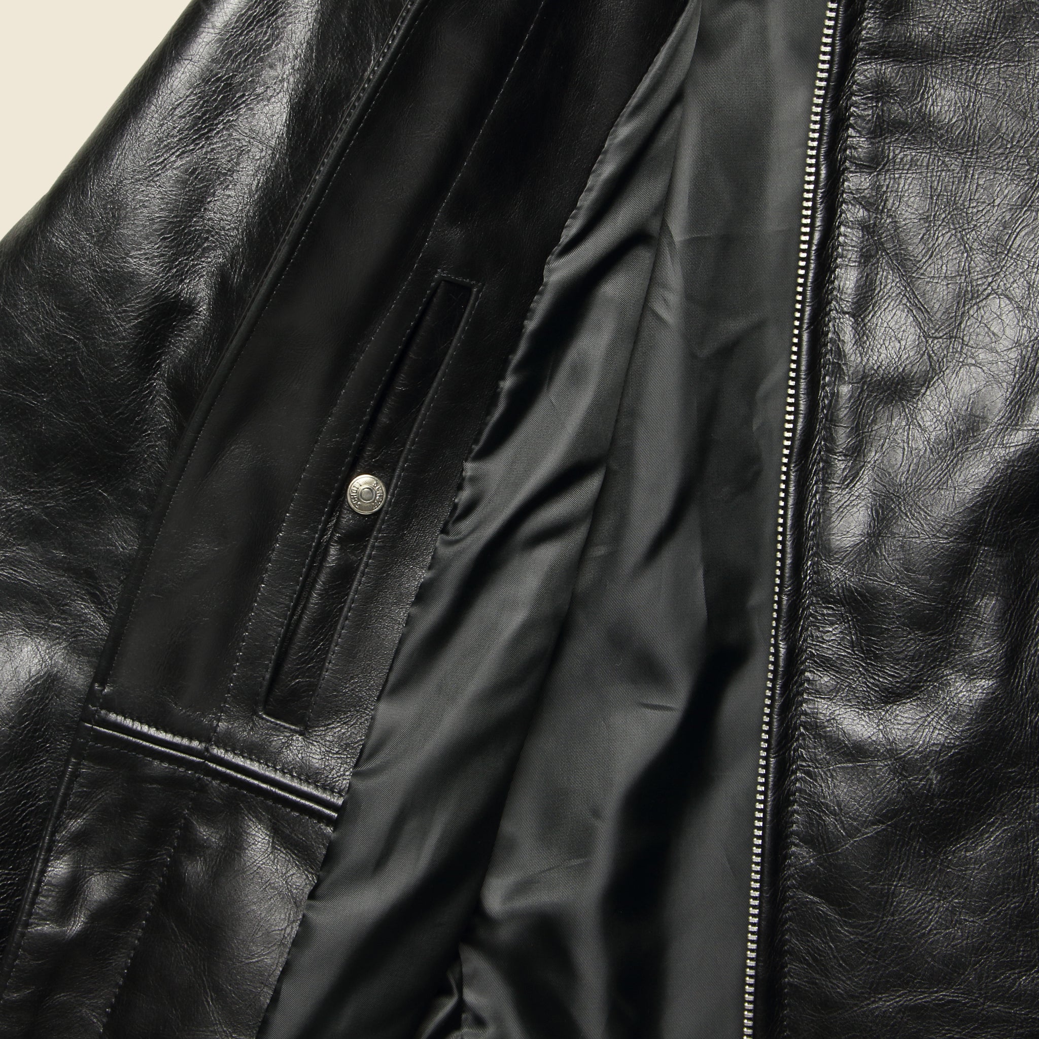 Cafe Racer Jacket - Black Leather - Image 4