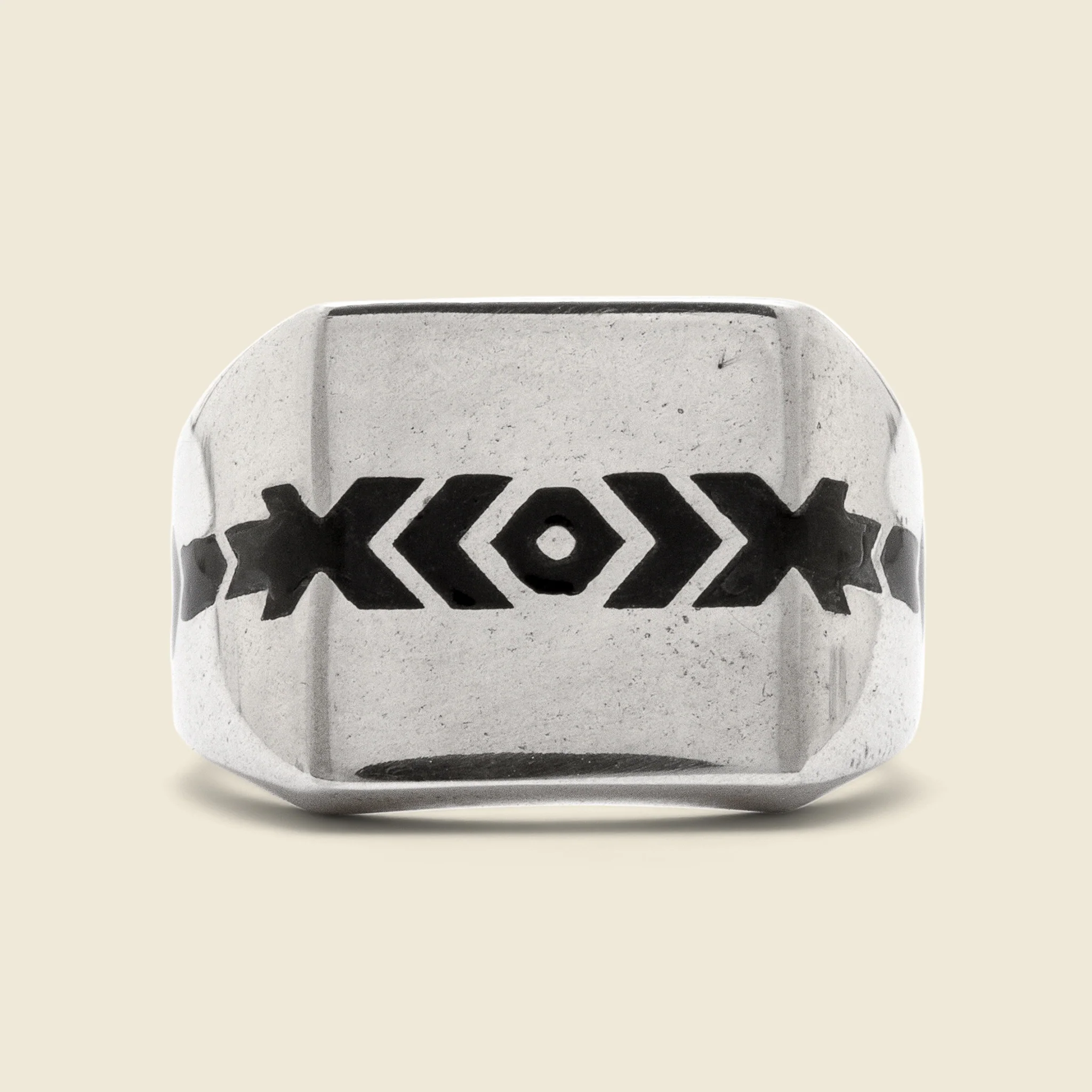 California Geometric Inlay Ring - Black Enamel - Image 2