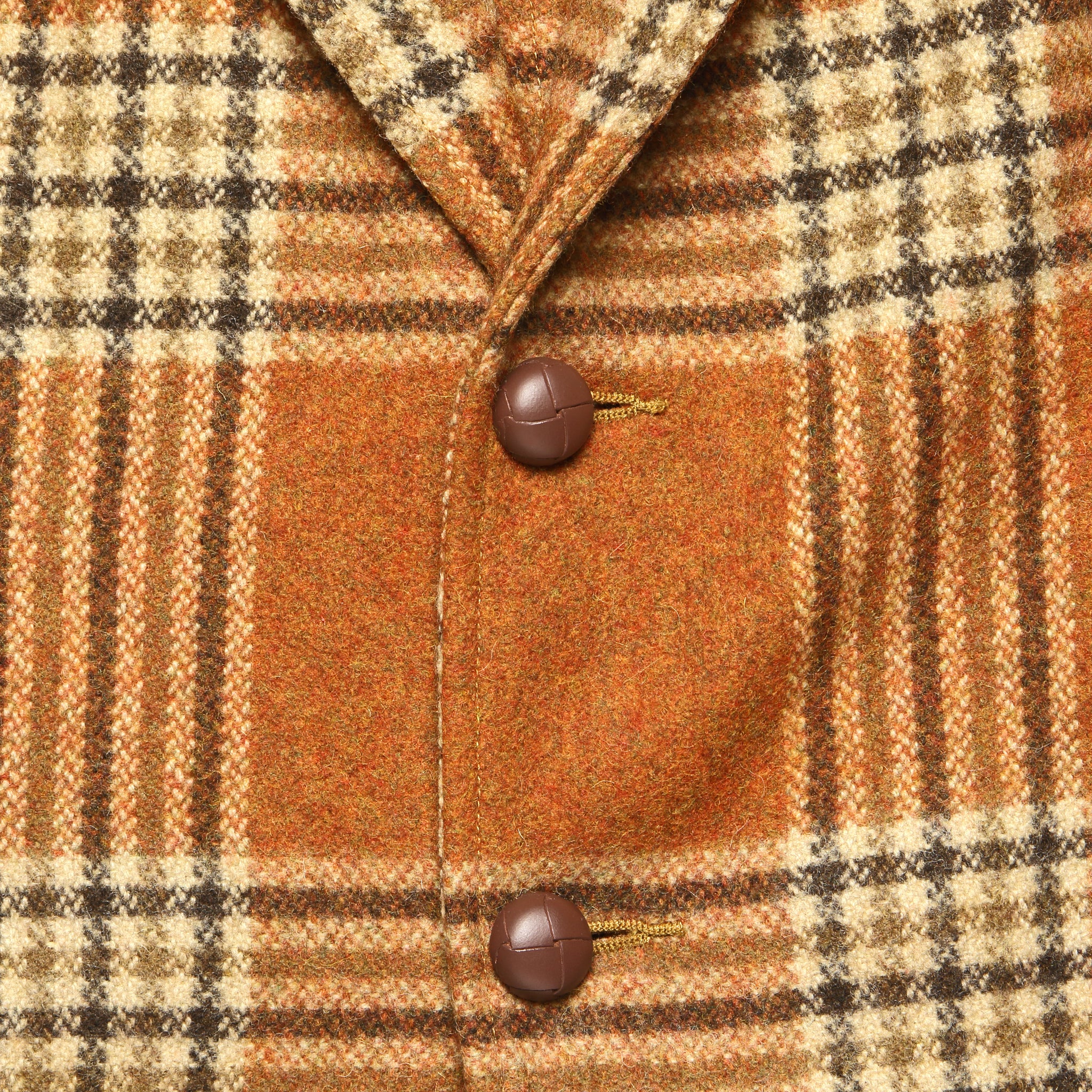 Callington Wool Jacket - Orange/Tan Plaid - Image 3