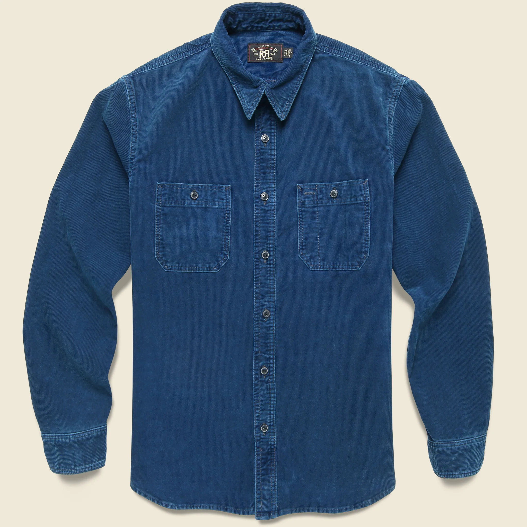 Cameron Corduroy Workshirt - Medium Indigo Wash