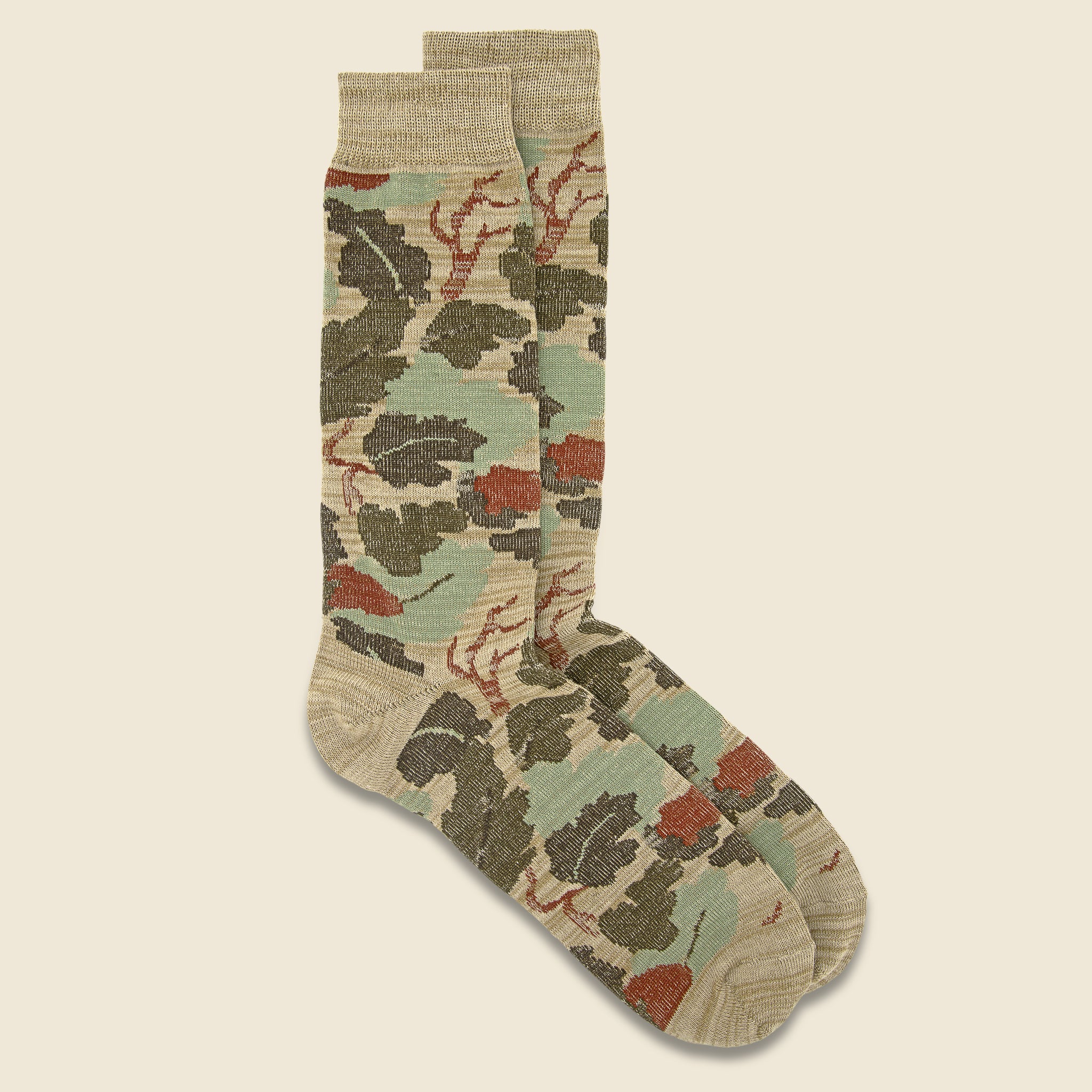 Camo Crew Sock - Khaki
