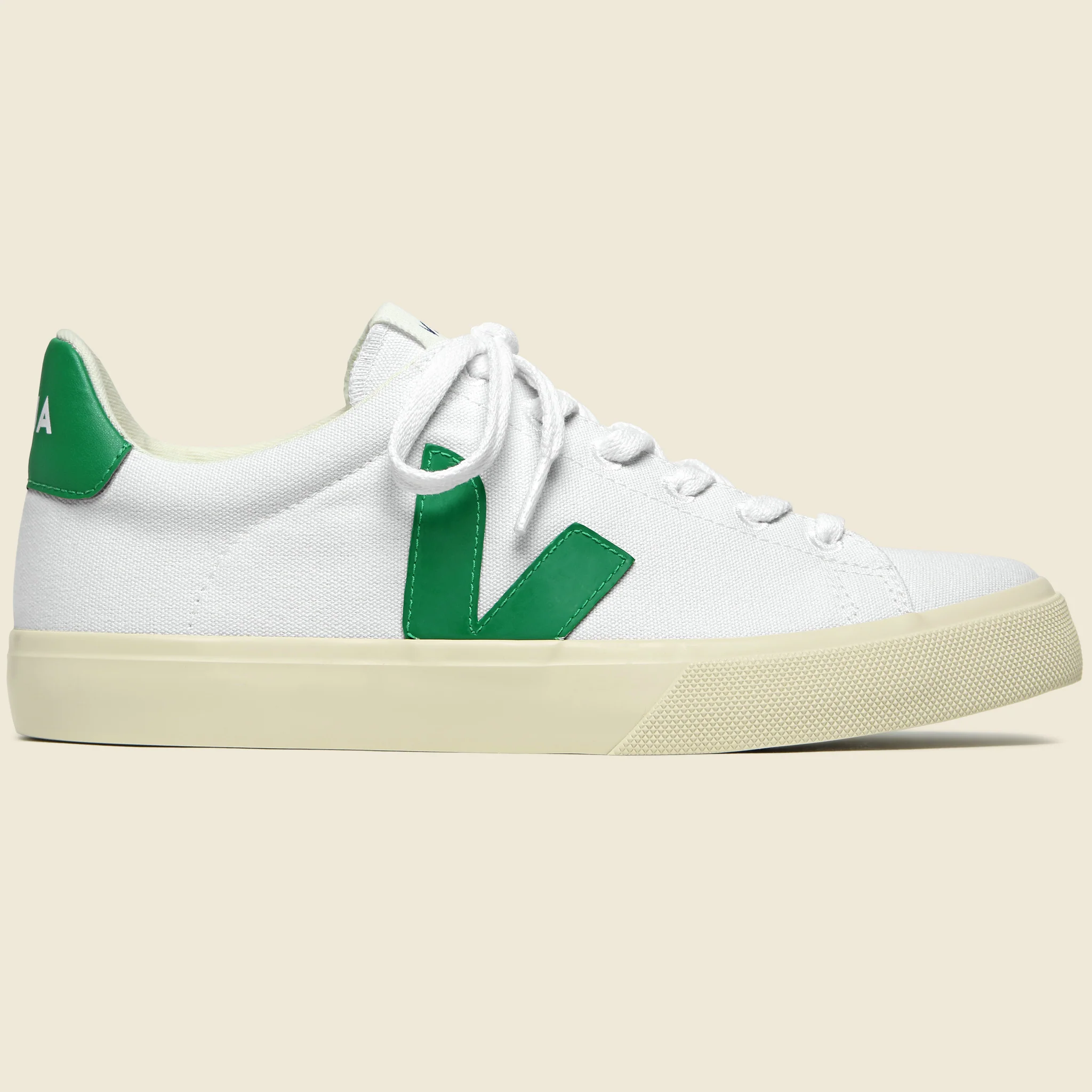 Campo Canvas Sneaker - White/Emaraude