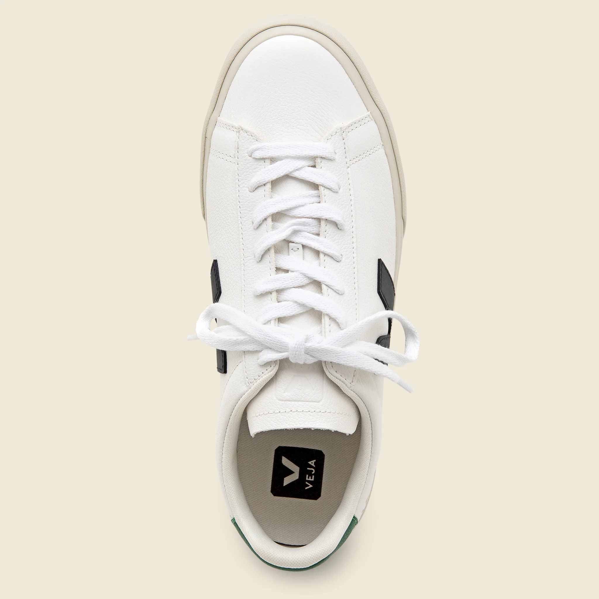 Campo Leather Sneaker - Extra White/Emaraude/Black - Image 2