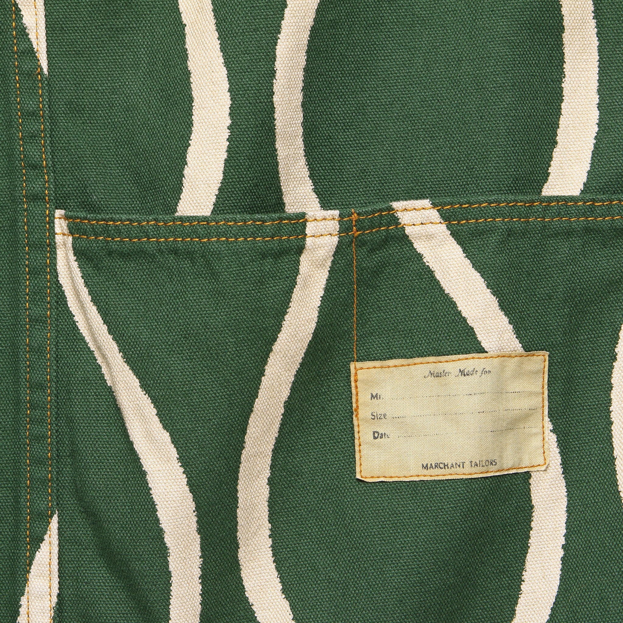 Canvas Drunken-Stripe Cactus Coverall Jacket - Green - Image 4