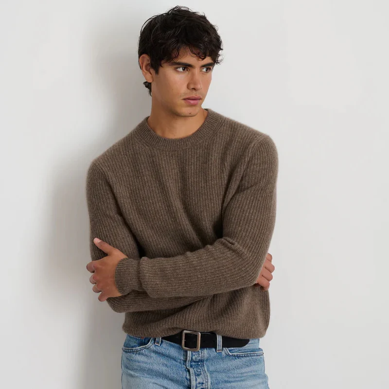 Cashmere Jordan Sweater - Walnut - Image 3