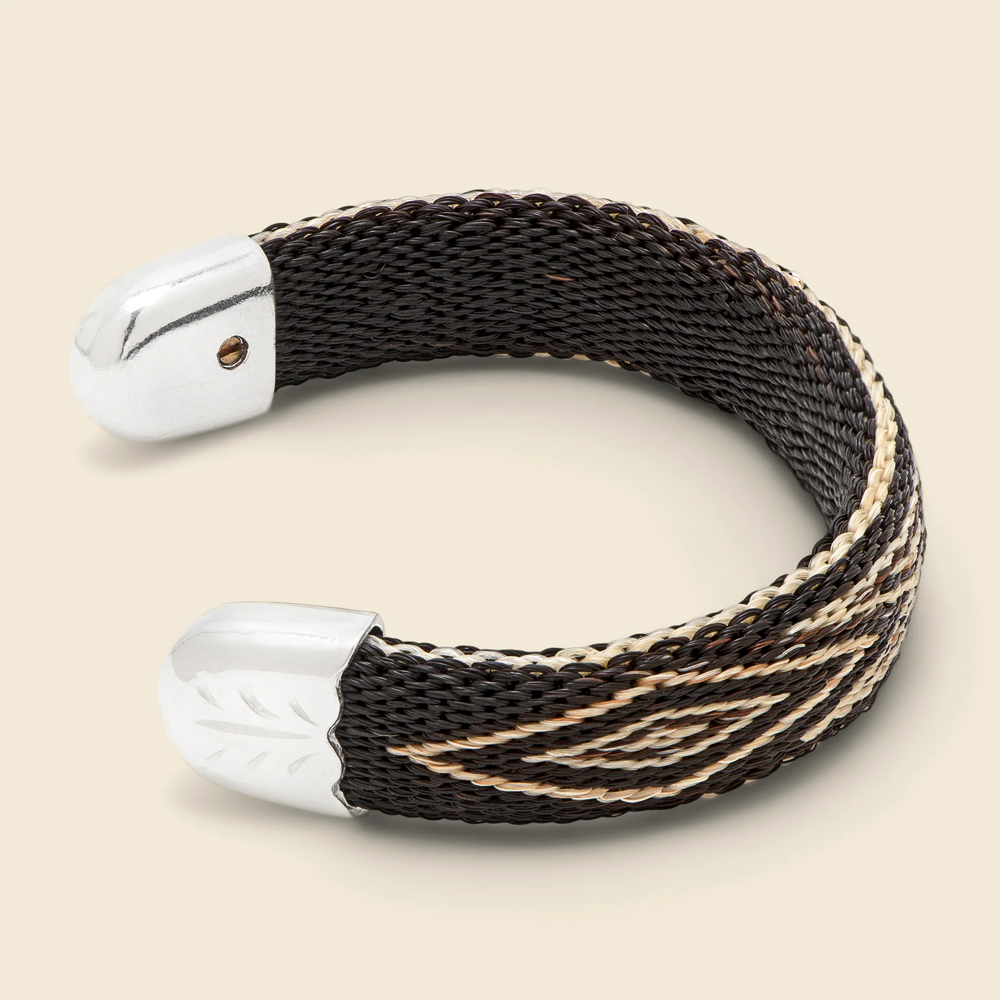 Bendable Horsehair Bracelet - Black/Beige - Image 2
