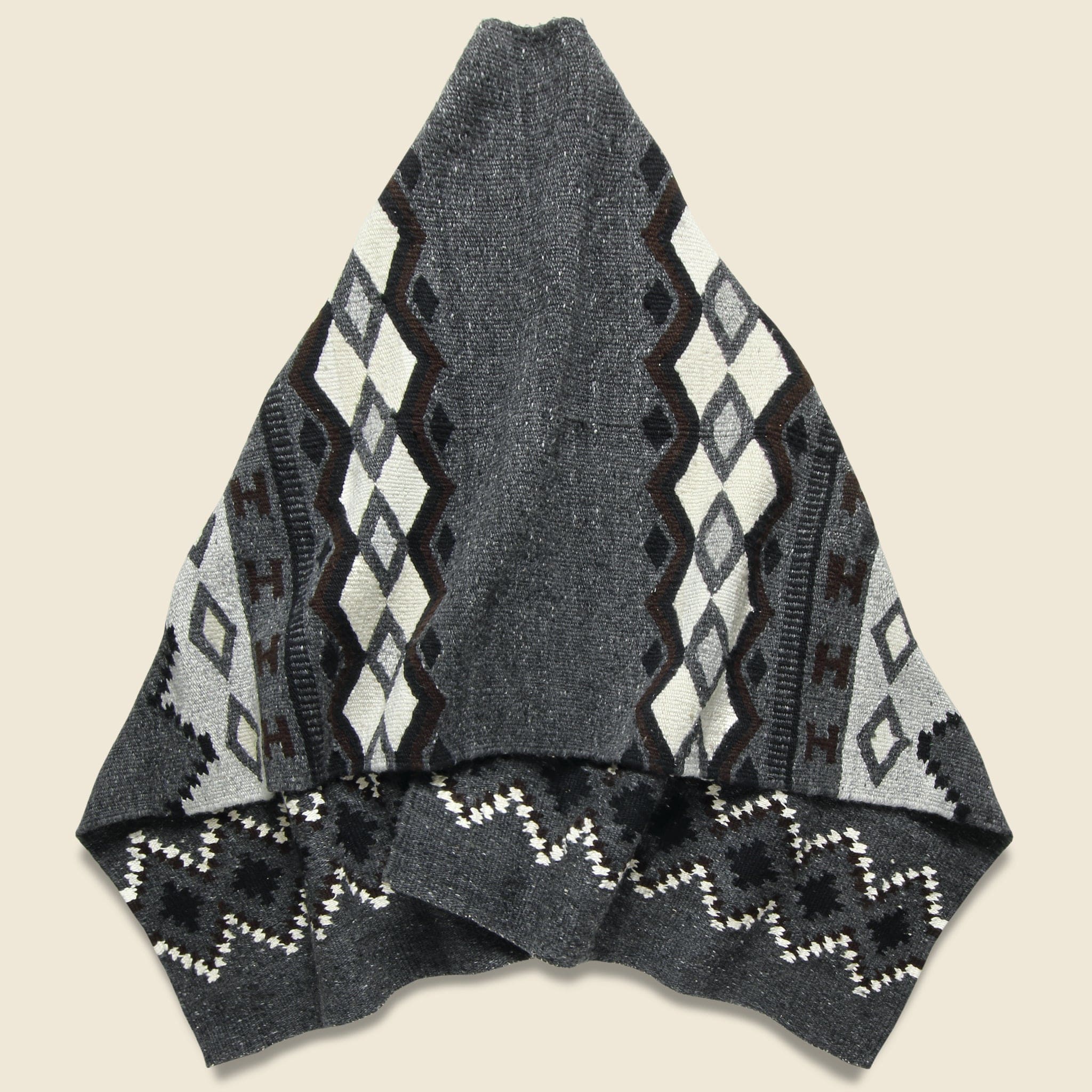 Wool Blanket Poncho - Fair Isle #3 - Image 2