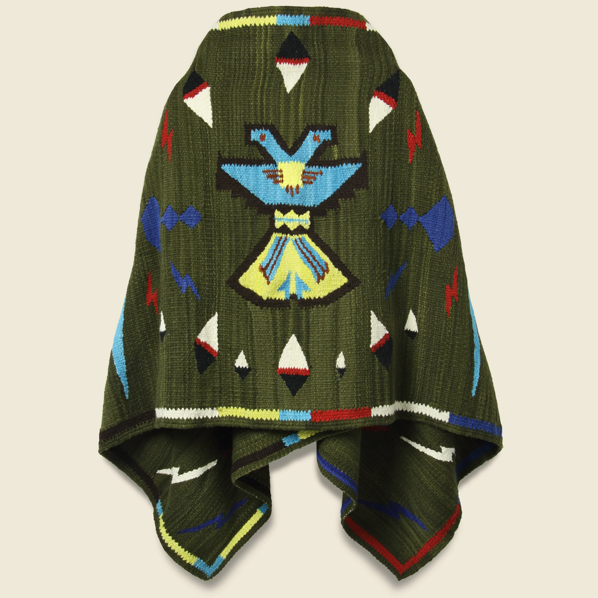 Merino Wool Blanket Poncho - Thunderbird - Image 2