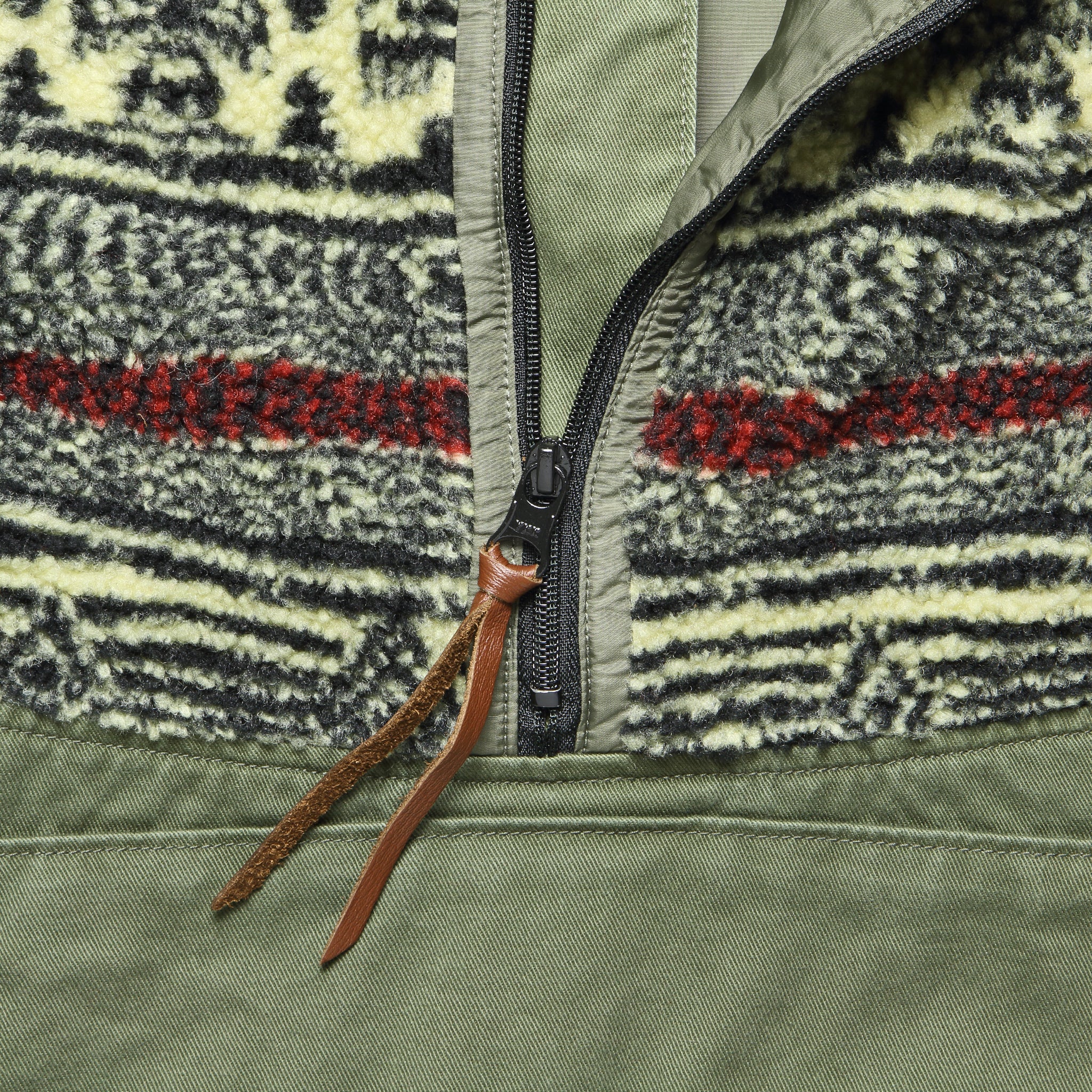 Chino x BIRDS-EYE Fleece NORDIC Anorak - Khaki - Image 3