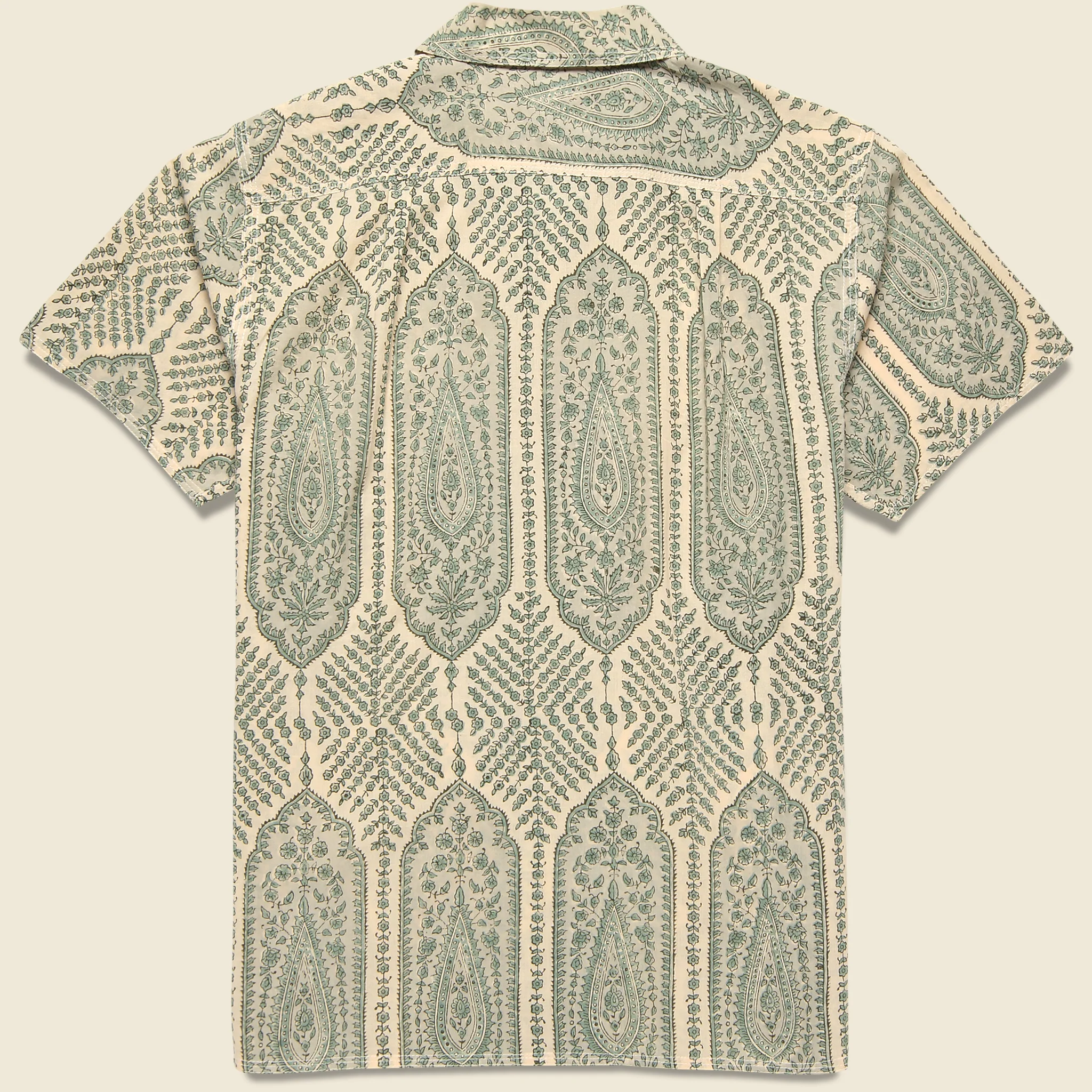 Paisley Block Print Shirt - Sage - Image 2