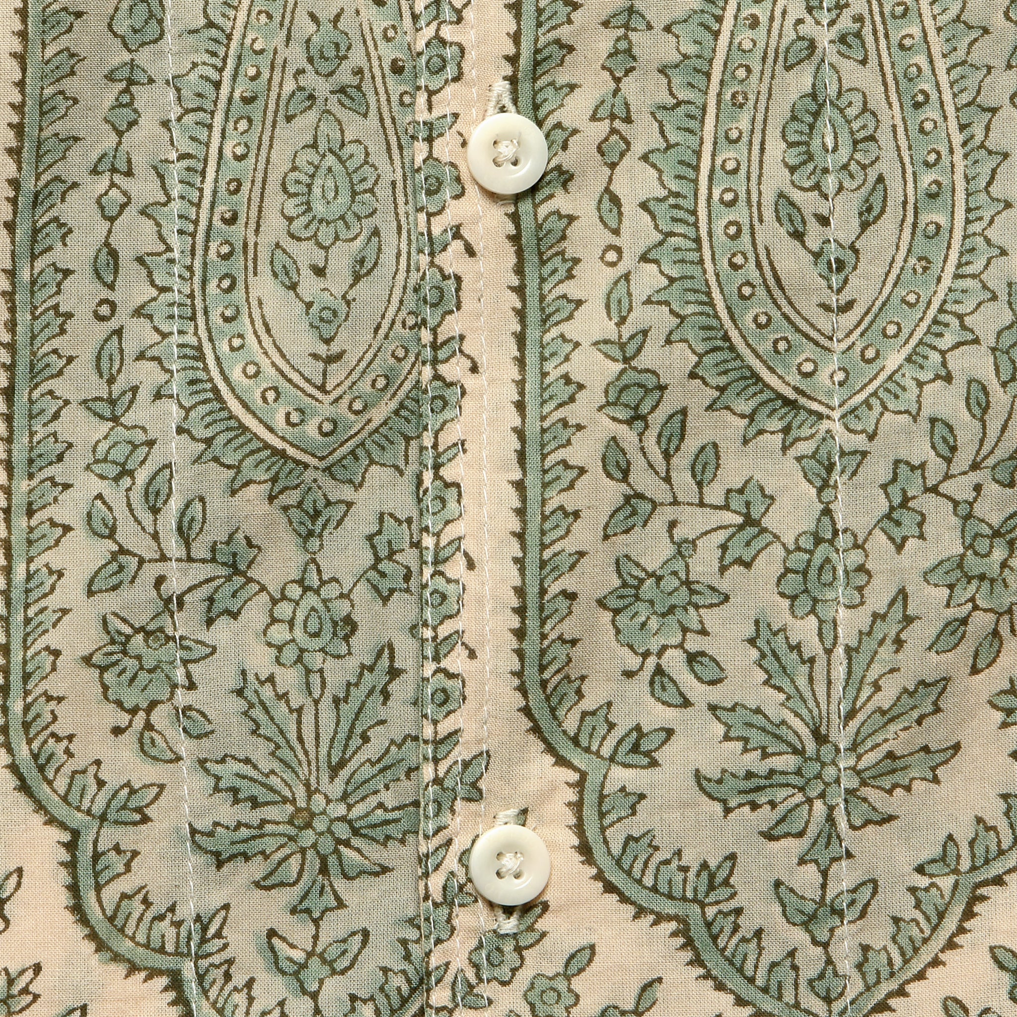 Paisley Block Print Shirt - Sage - Image 3