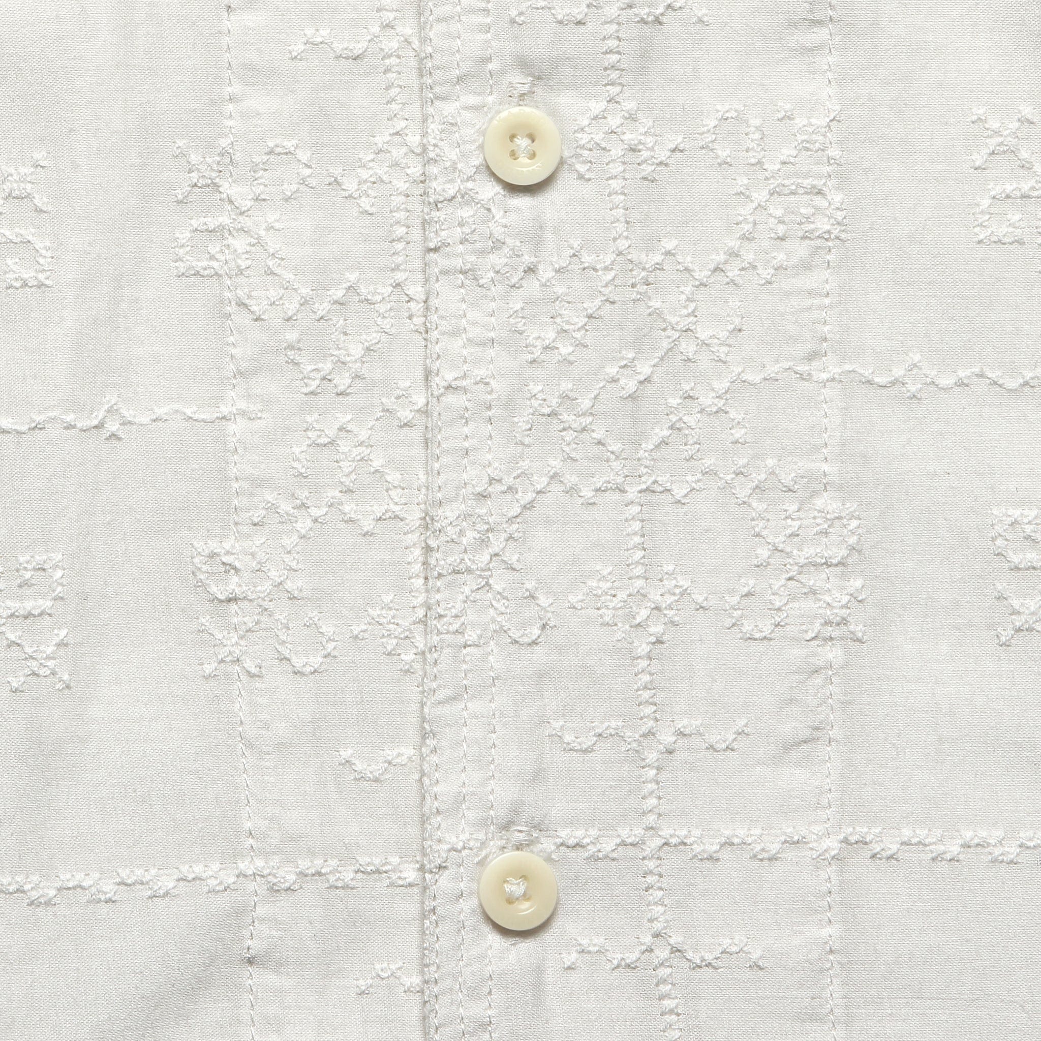 Schiffli Embroidered Shirt - White - Image 2