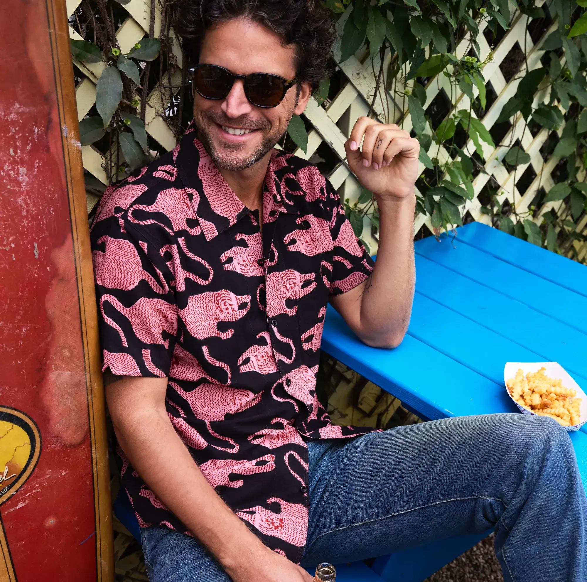 Tiger Block Print Shirt - Black - Image 2