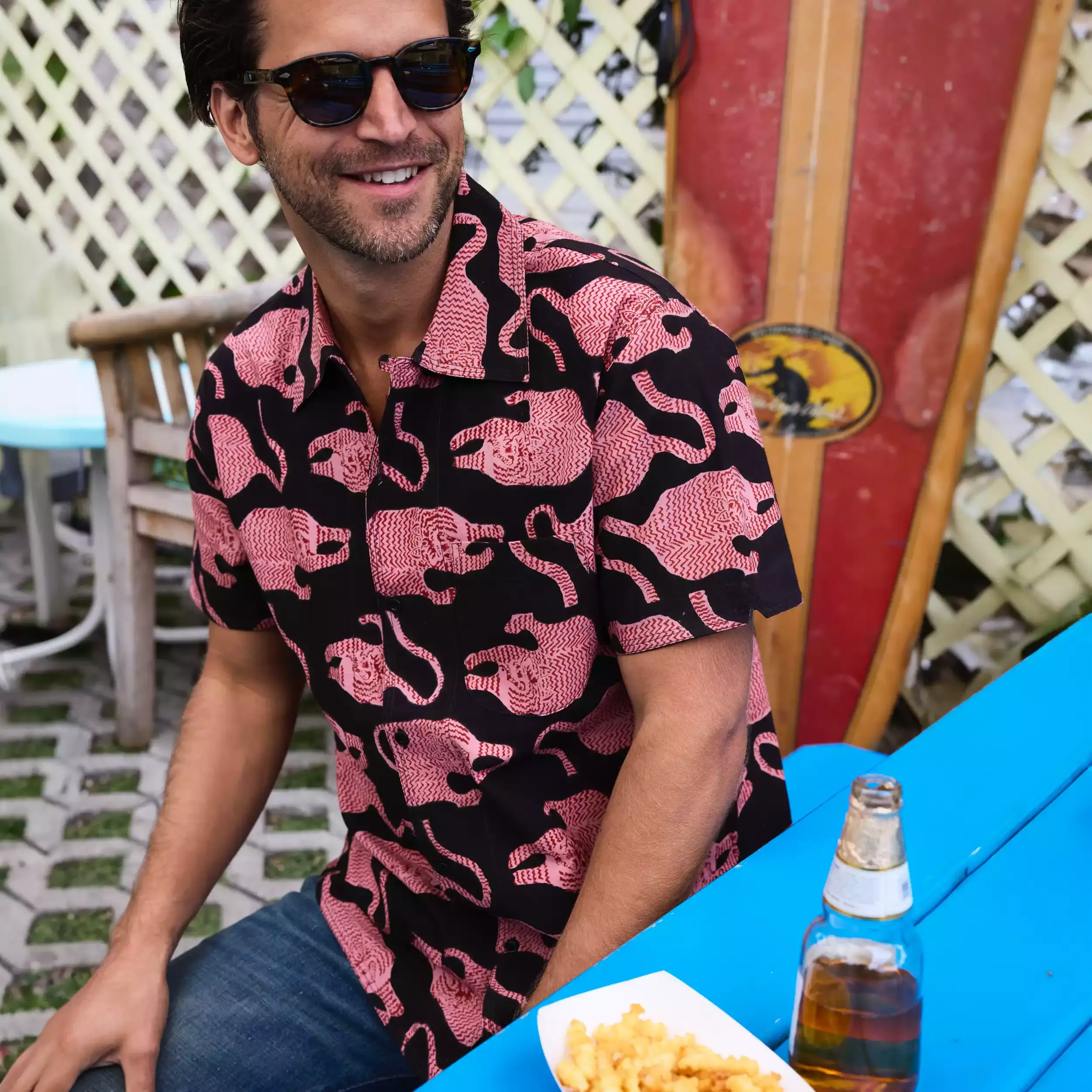 Tiger Block Print Shirt - Black - Image 3