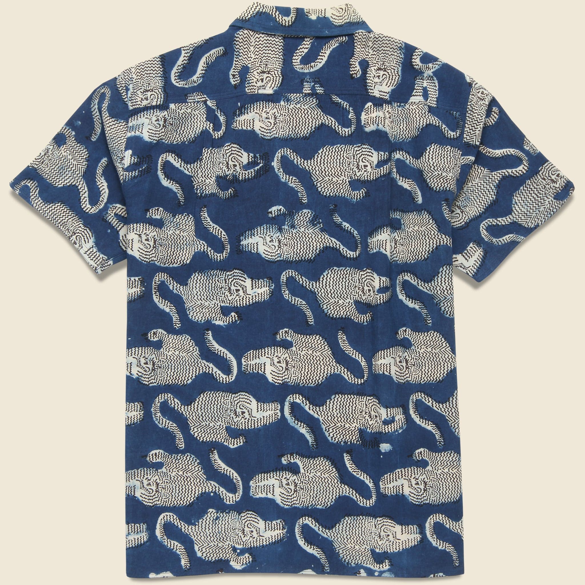Tiger Block Print Shirt - Blue - Image 5