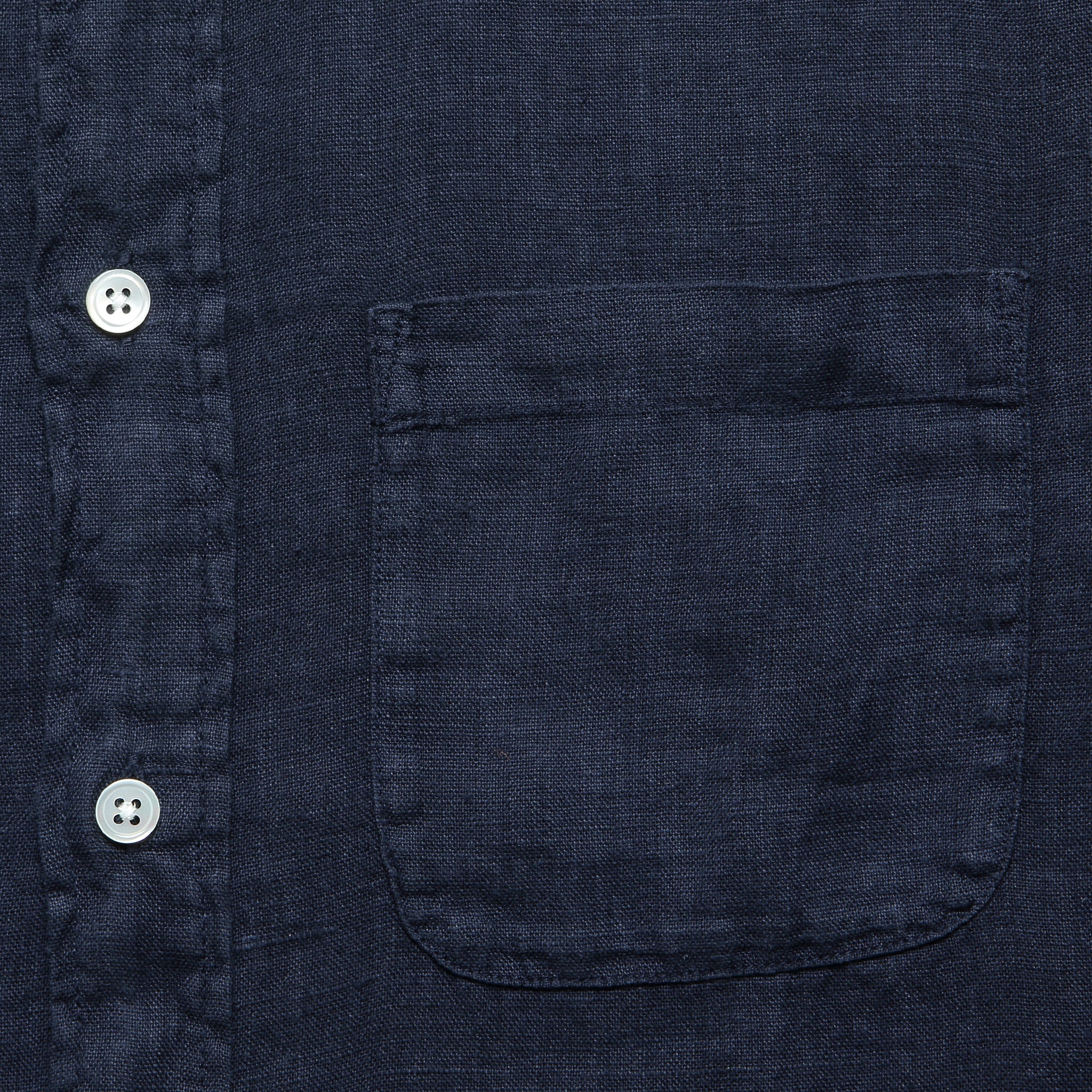Classic Linen Shirt - Navy - Image 3