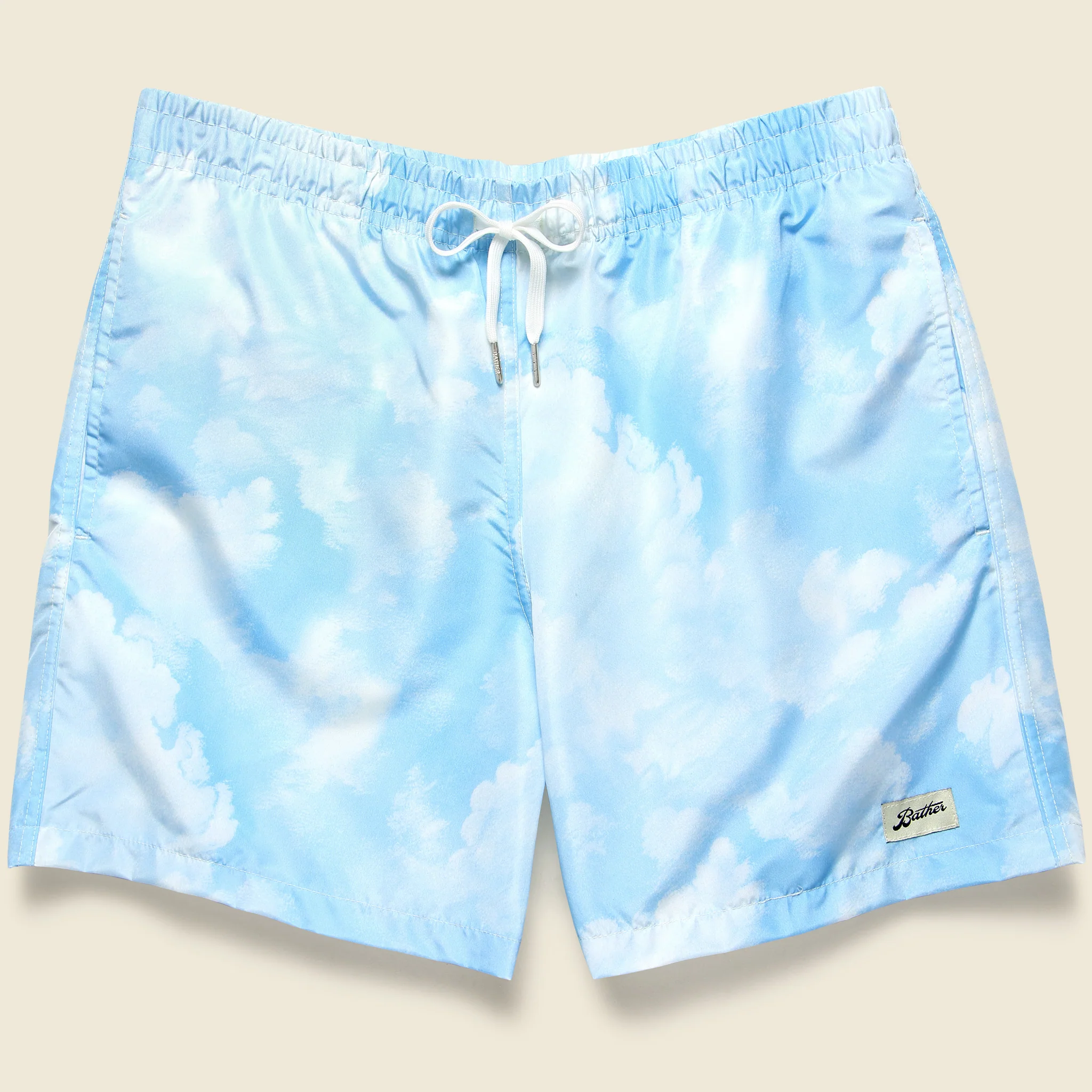 Cloud Pattern Swim Trunk - Baby Blue