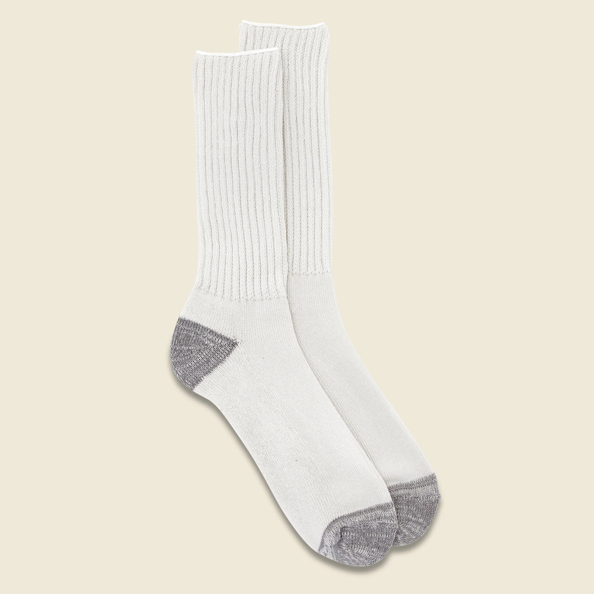 Coarse Ribbed Old School Sock - Ecru