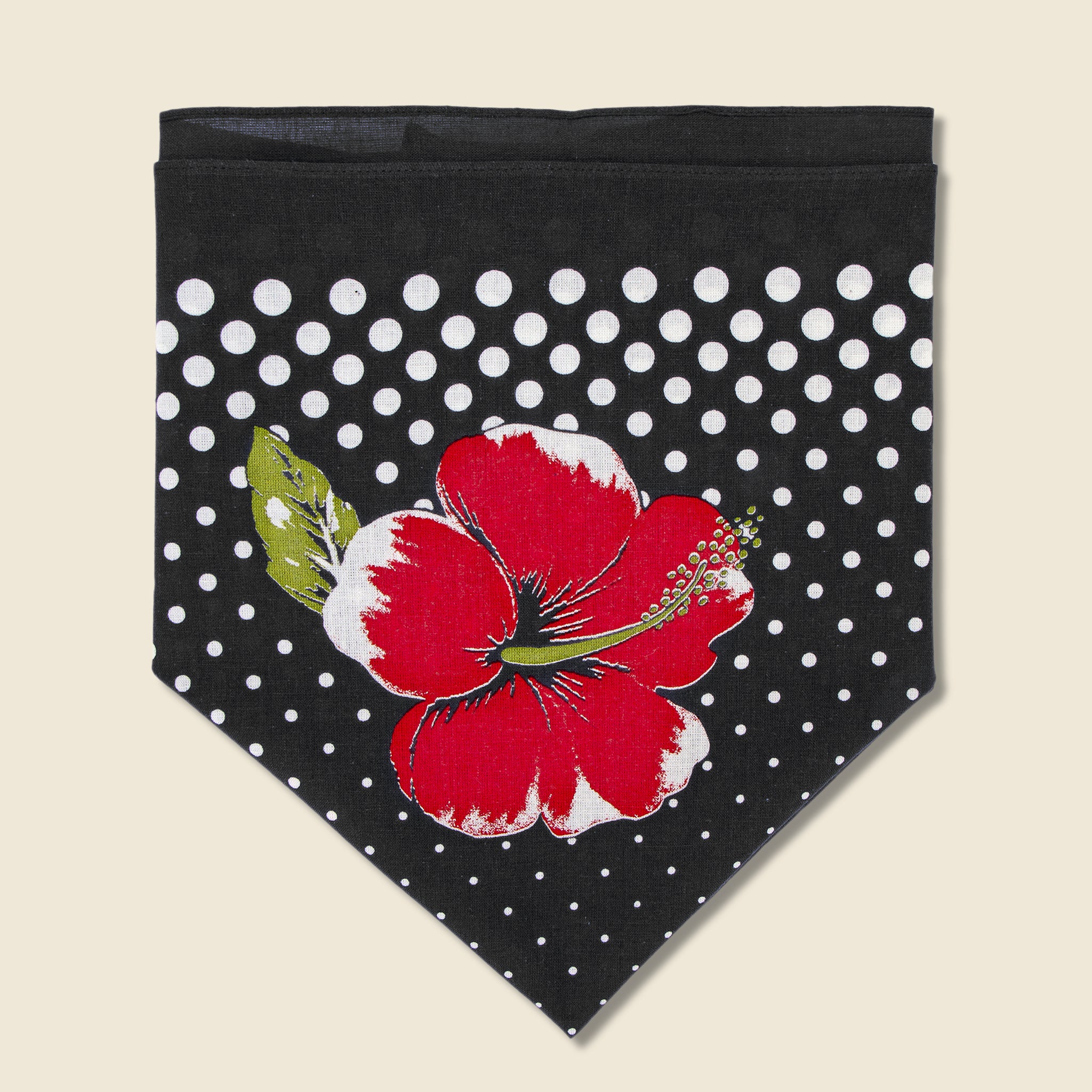 Coco Hibiscus Selvedge Bandana - Black - Image 2