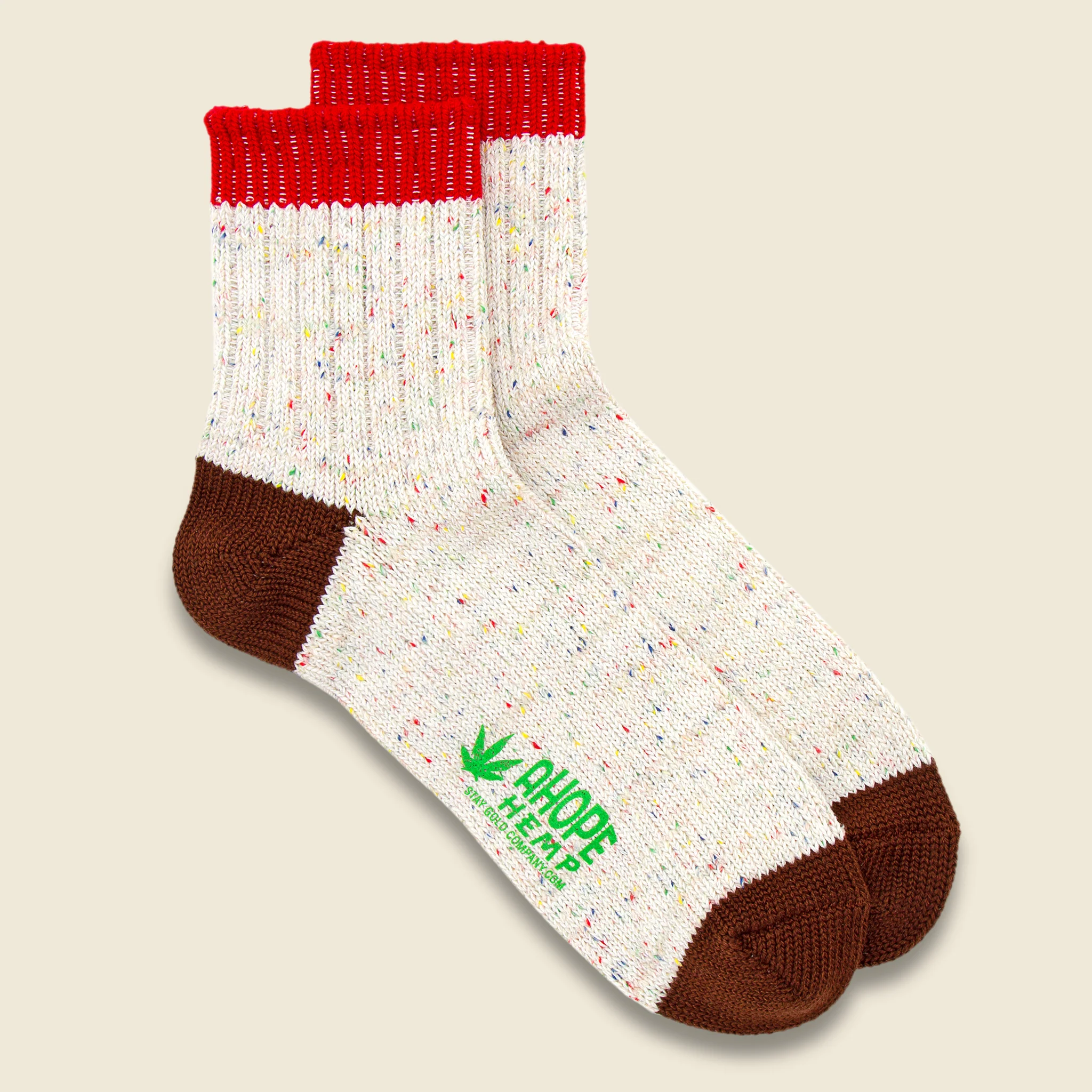 Colorblock Quarter Sock - Red