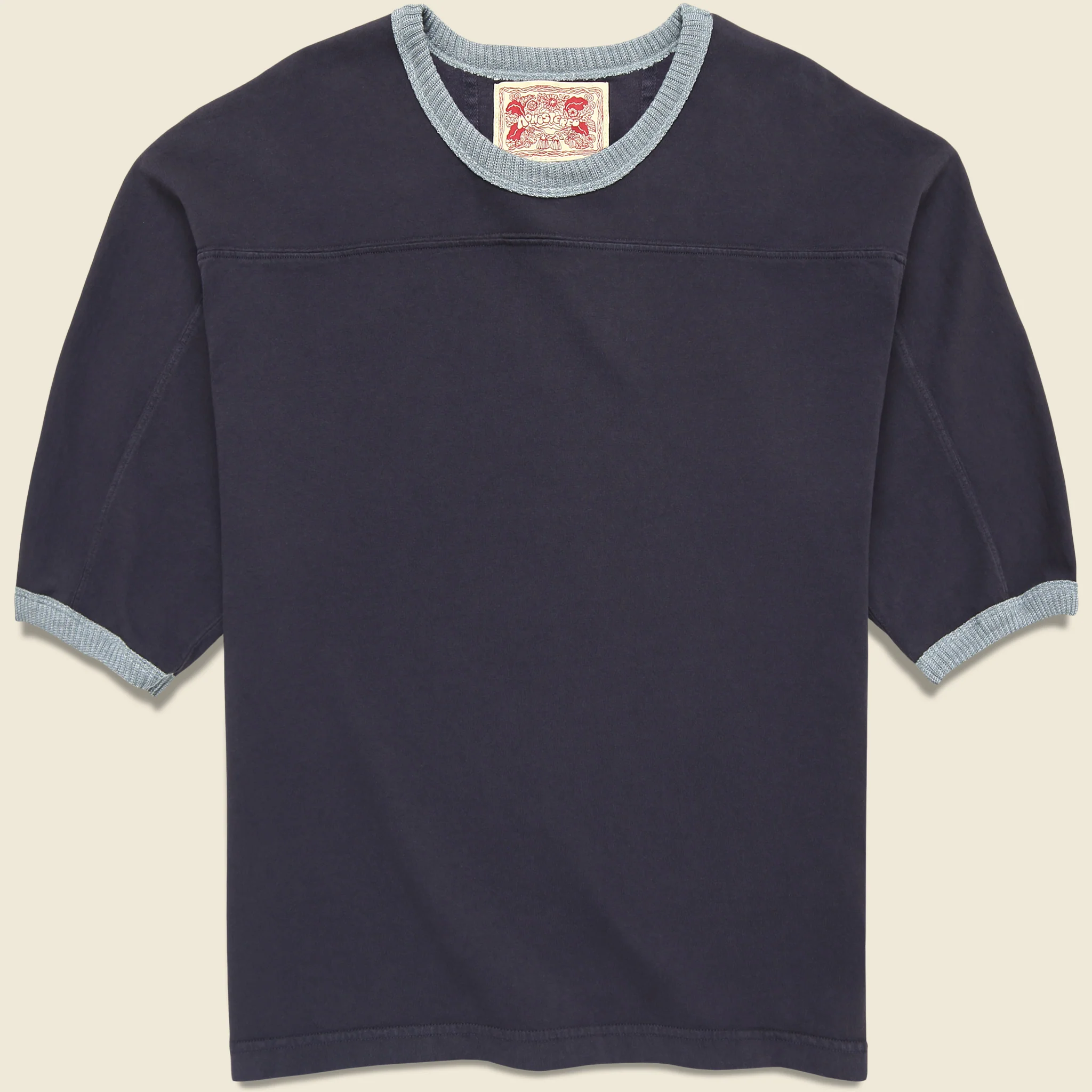 Community Football Ringer Tee - Washed Black