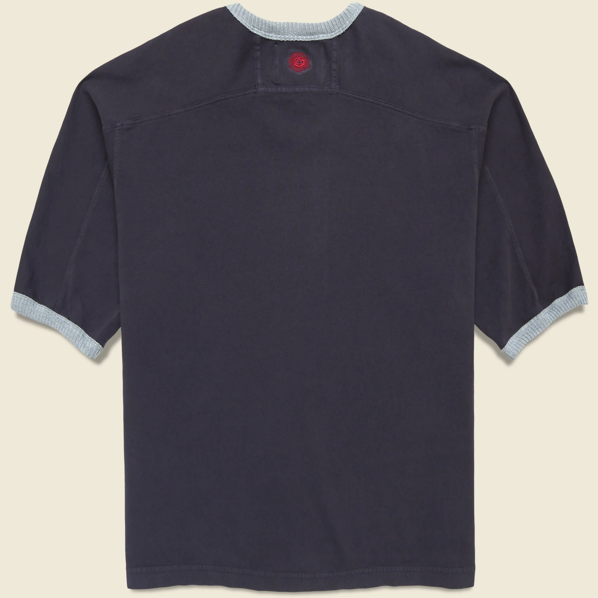 Community Football Ringer Tee - Washed Black - Image 2