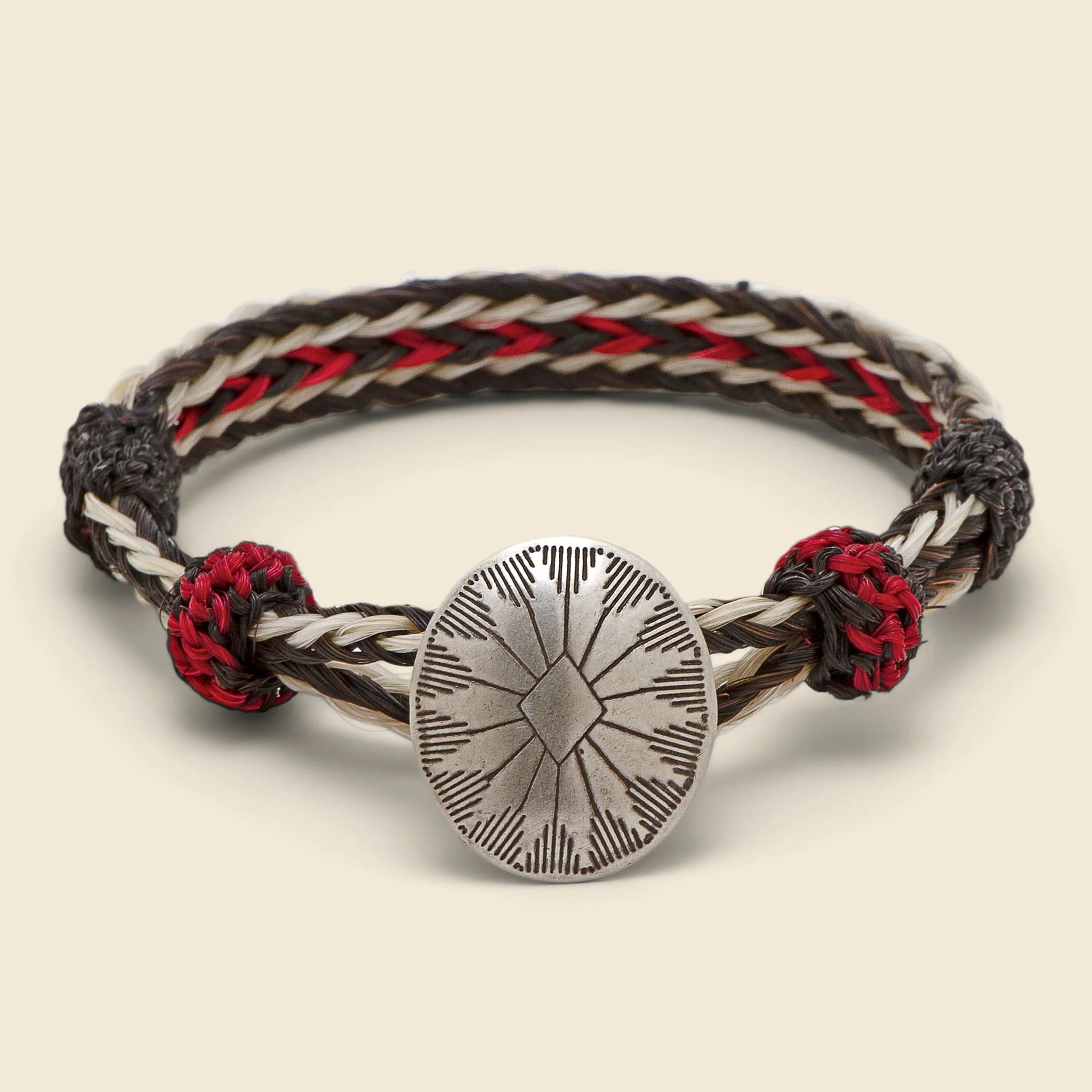 Sunburst Concho Bracelet - Red/Black