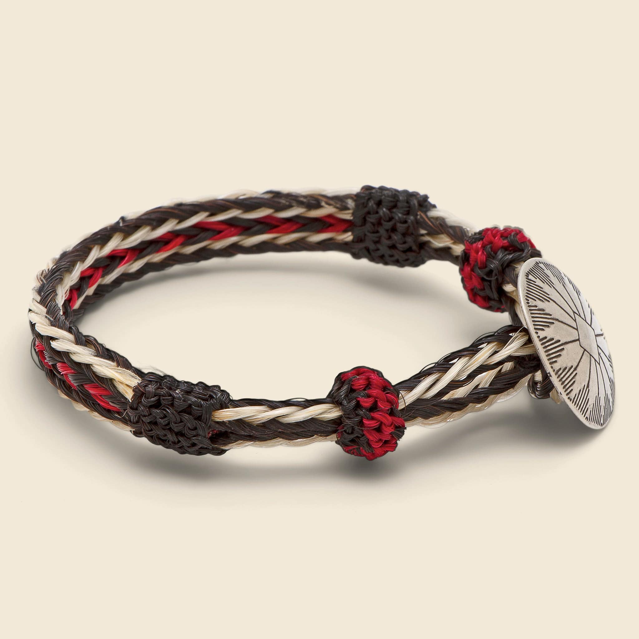 Sunburst Concho Bracelet - Red/Black - Image 2
