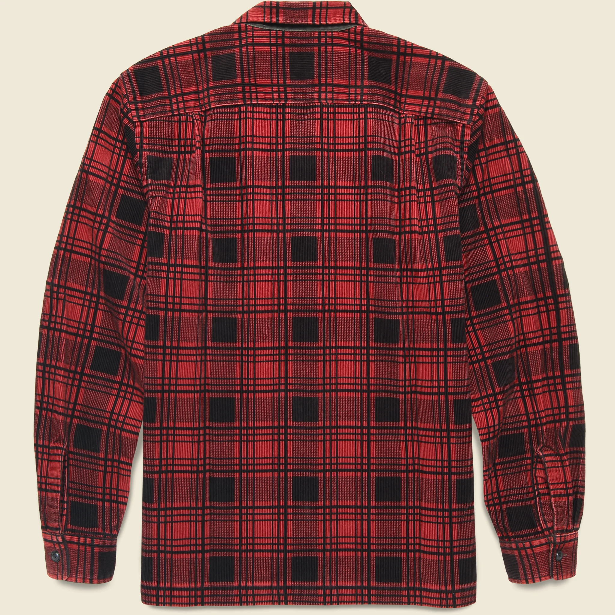 Corduroy Monterey Camp Shirt - Red/Black - Image 2