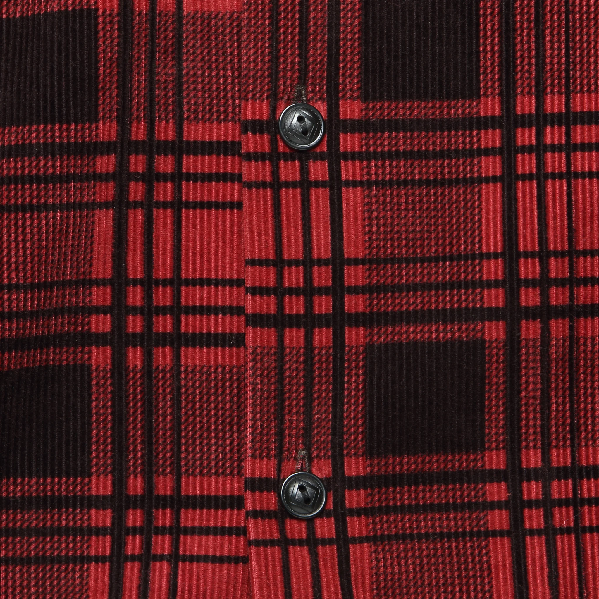 Corduroy Monterey Camp Shirt - Red/Black - Image 3