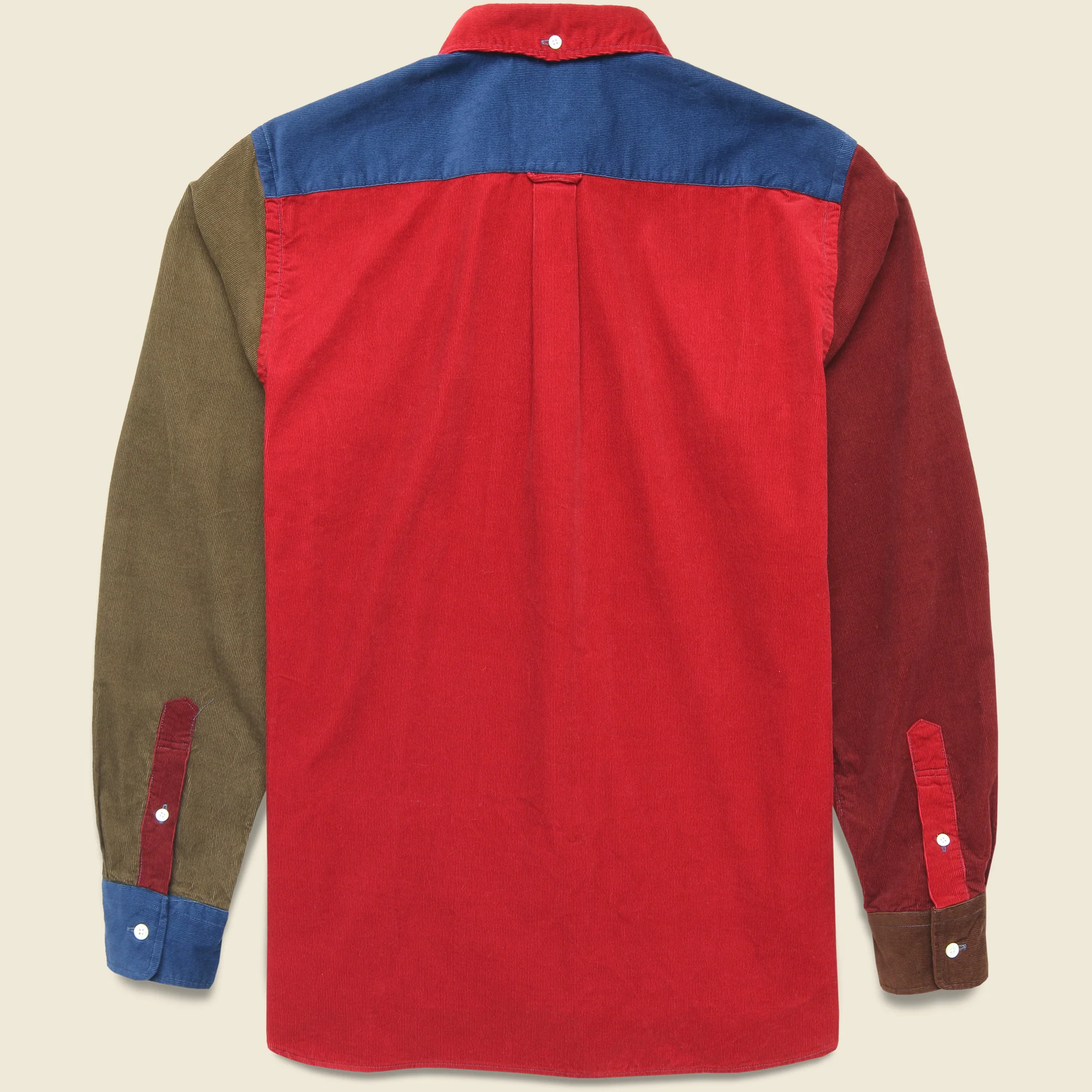 Corduroy Panel Shirt - Red/Multi - Image 2