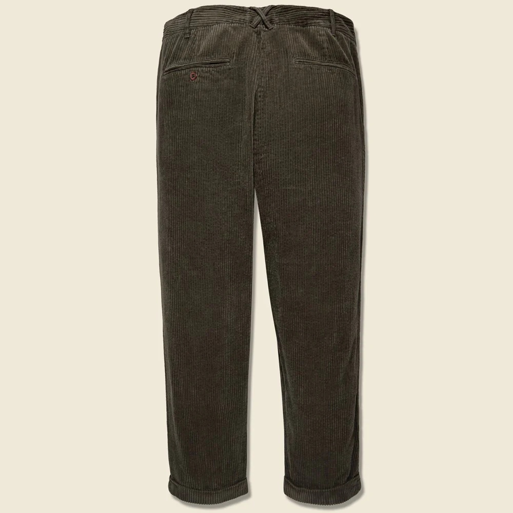Corduroy Pleated Pant - Chocolate - Image 4