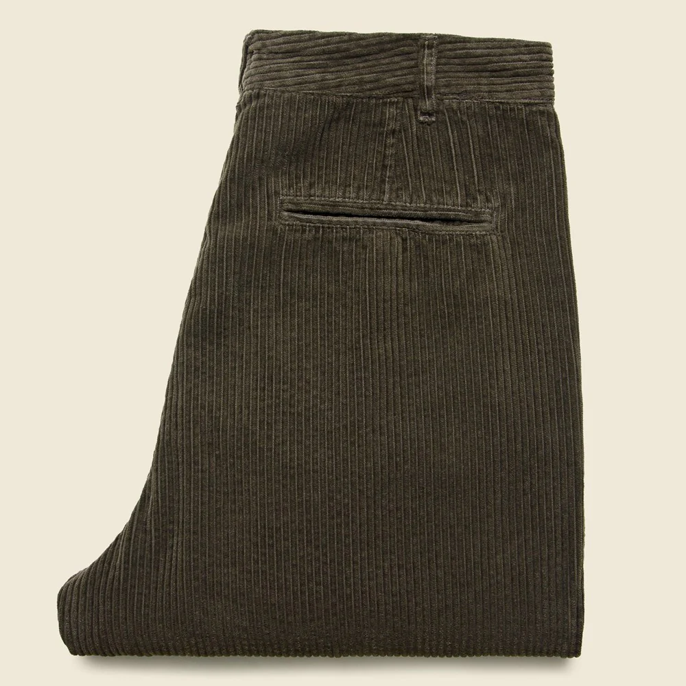 Corduroy Pleated Pant - Chocolate - Image 5