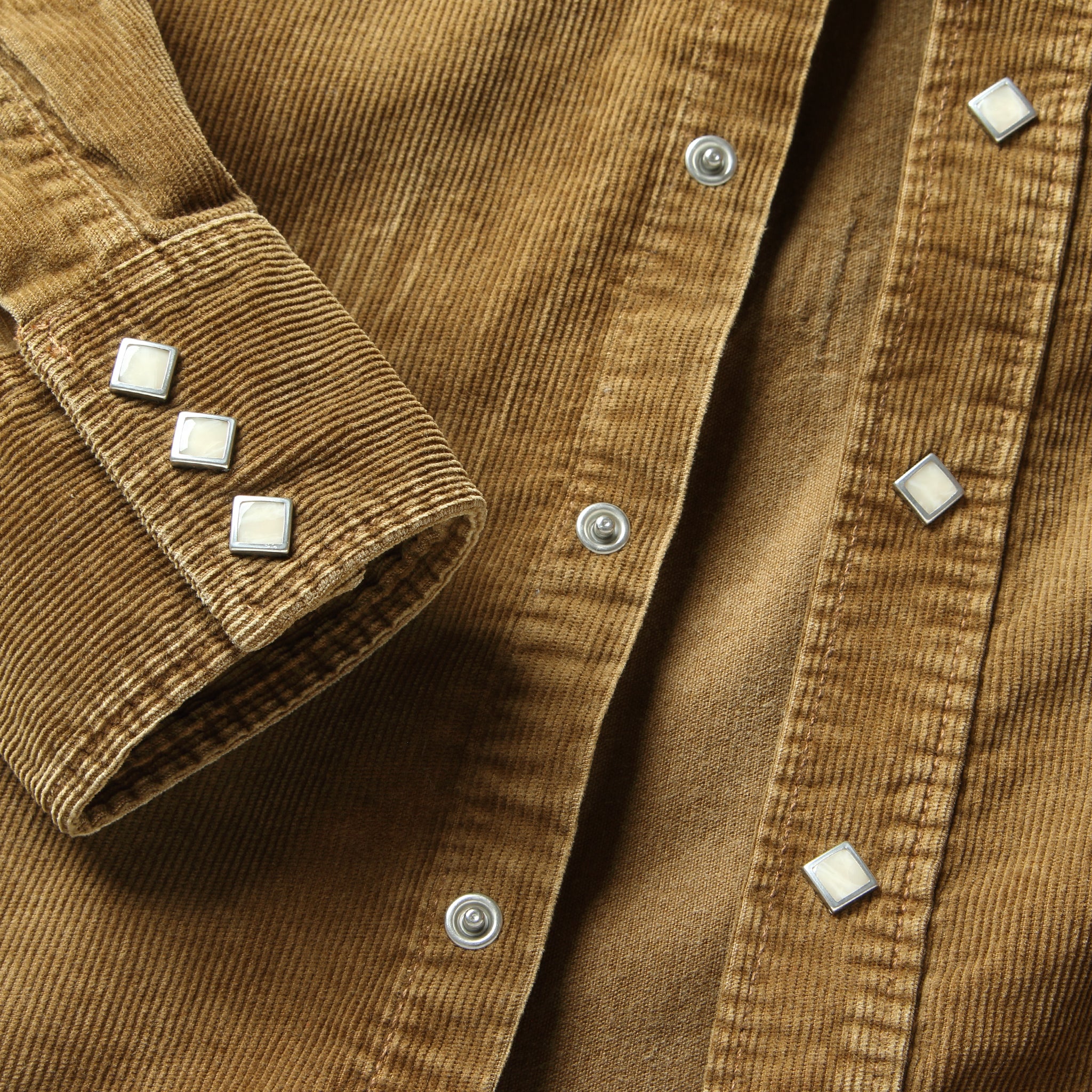 Slim Fit Corduroy Western Shirt - Tan - Image 7