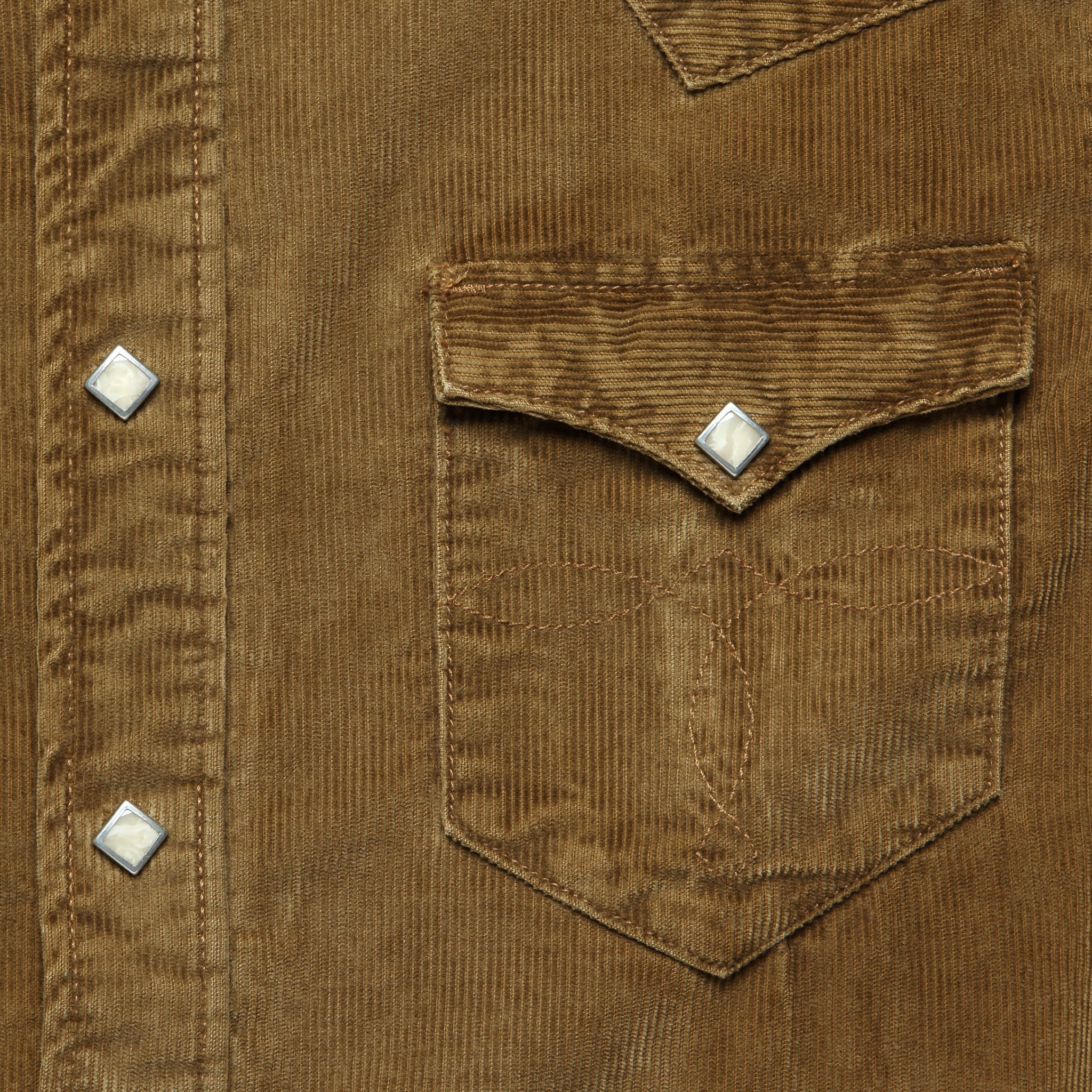 Slim Fit Corduroy Western Shirt - Tan - Image 8