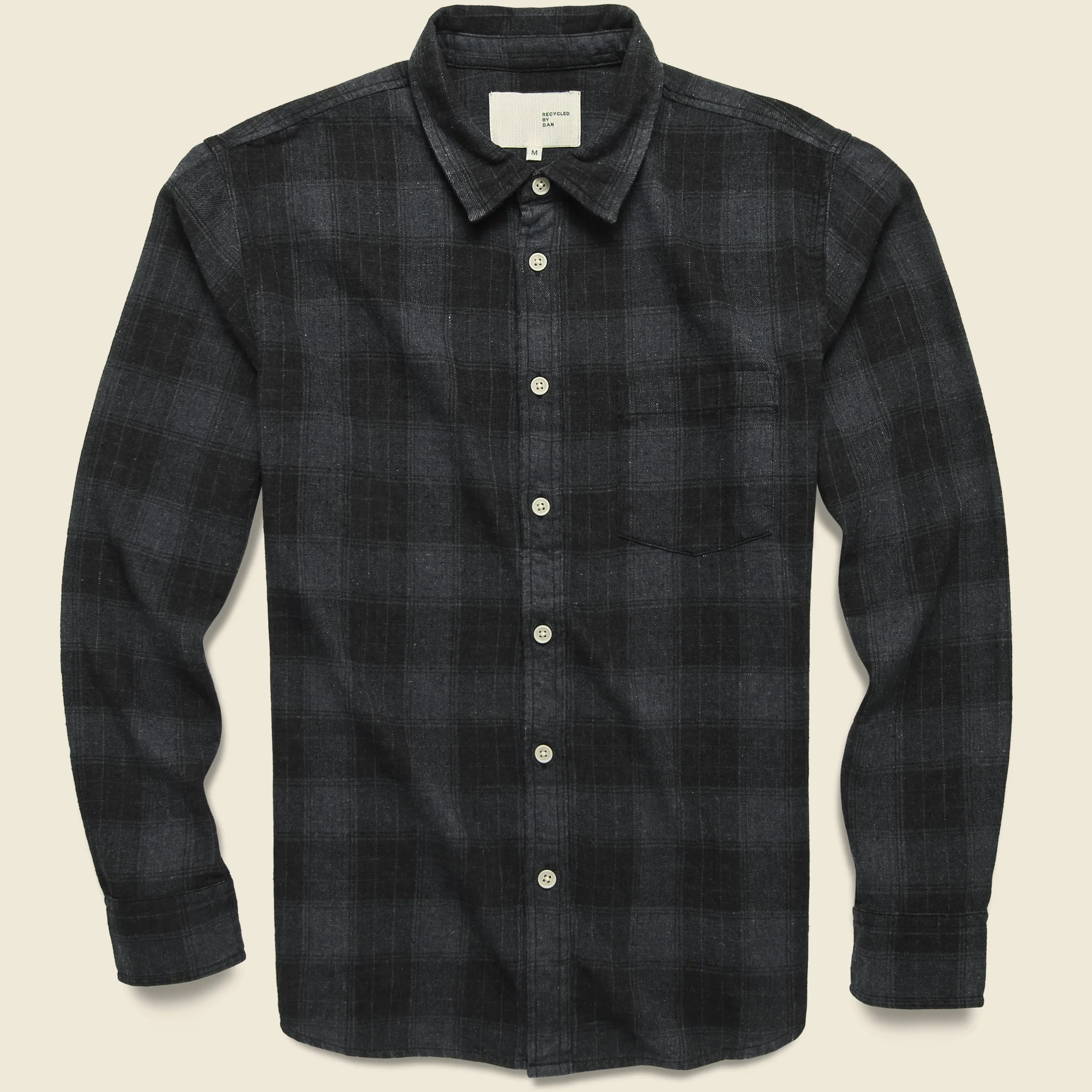 Recycled Plaid Flannel - Black