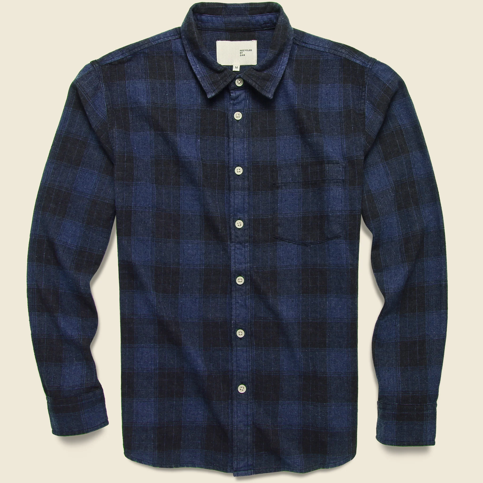 Recycled Plaid Flannel - Indigo