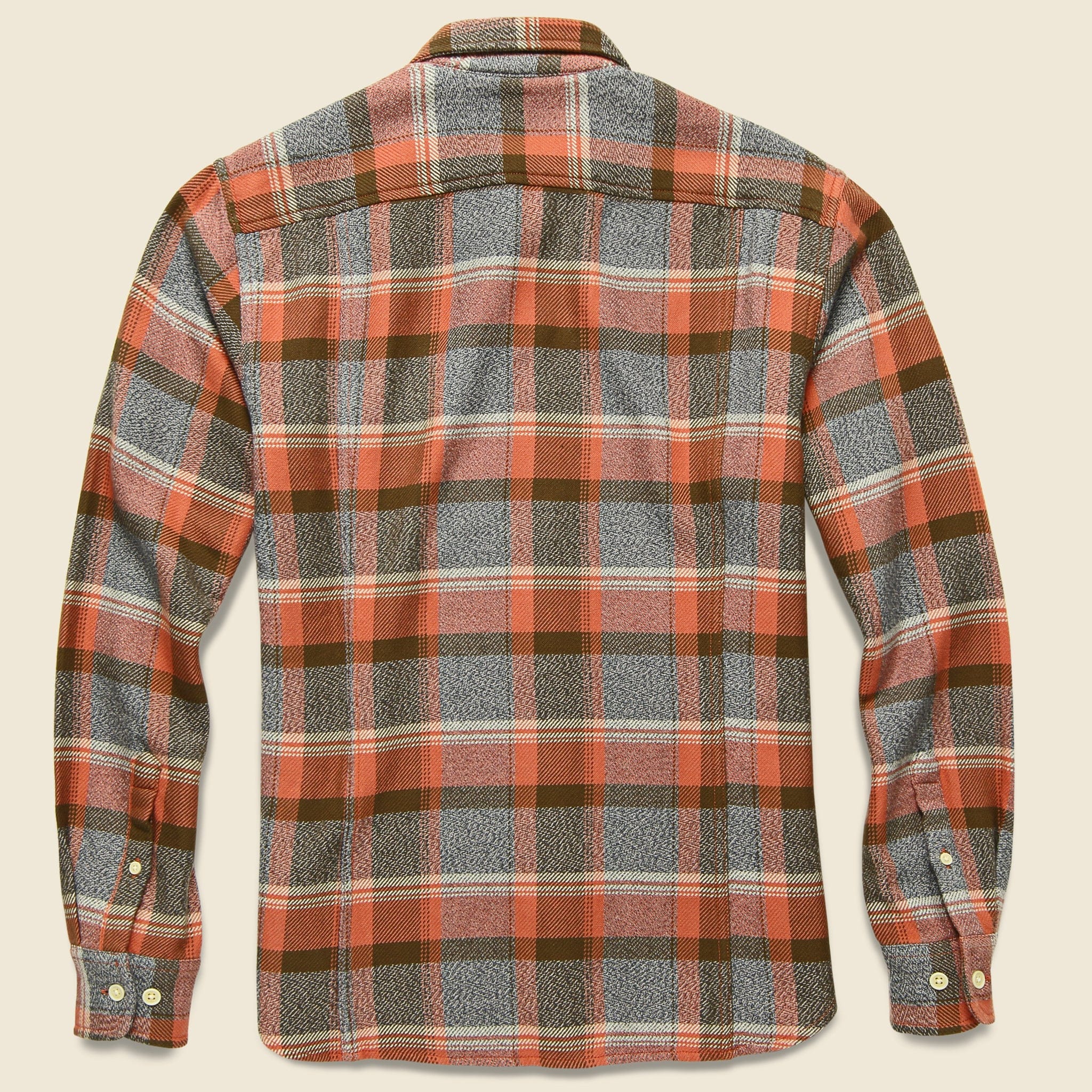 Twisted Yarn Blanket Plaid Shirt - Clay - Image 2