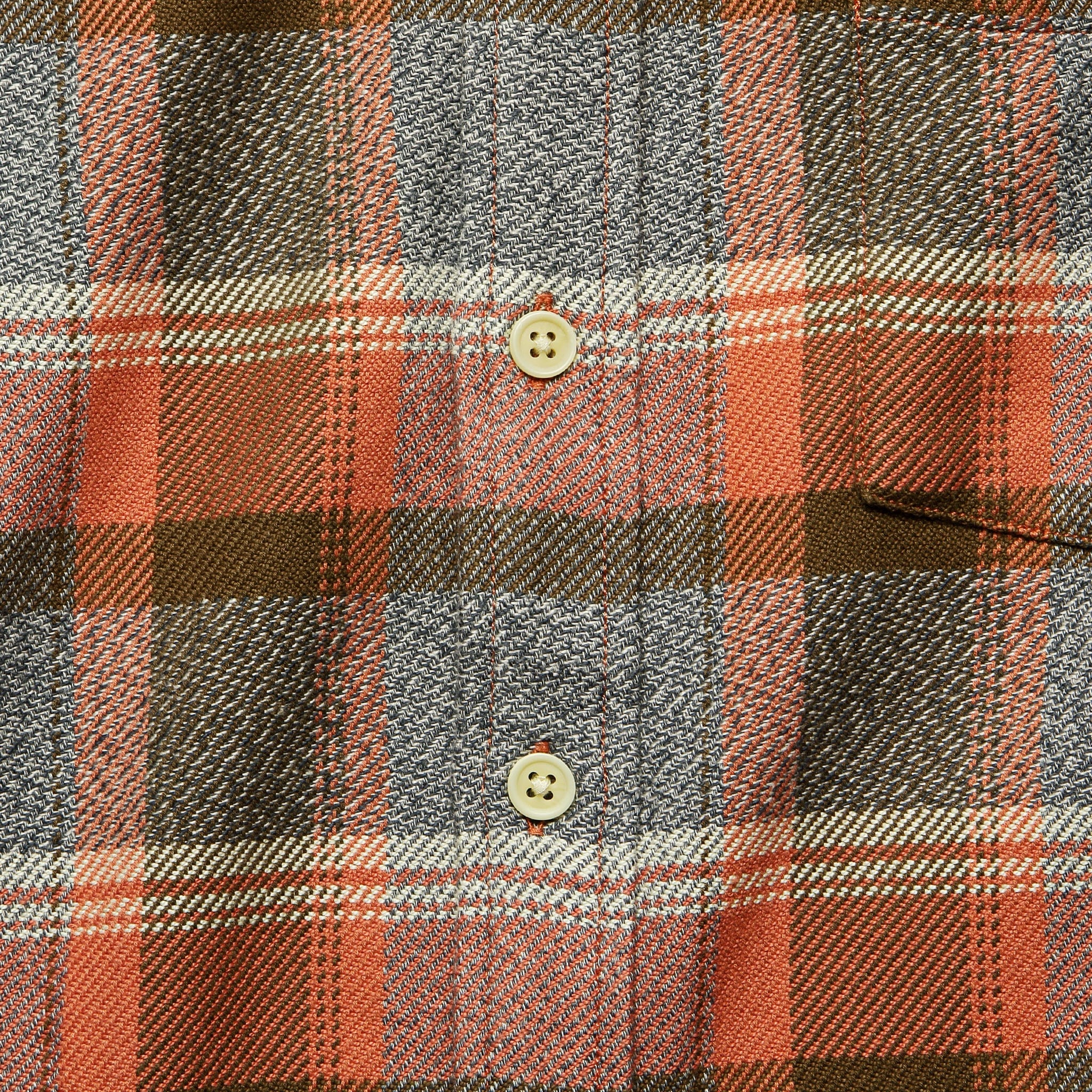 Twisted Yarn Blanket Plaid Shirt - Clay - Image 3