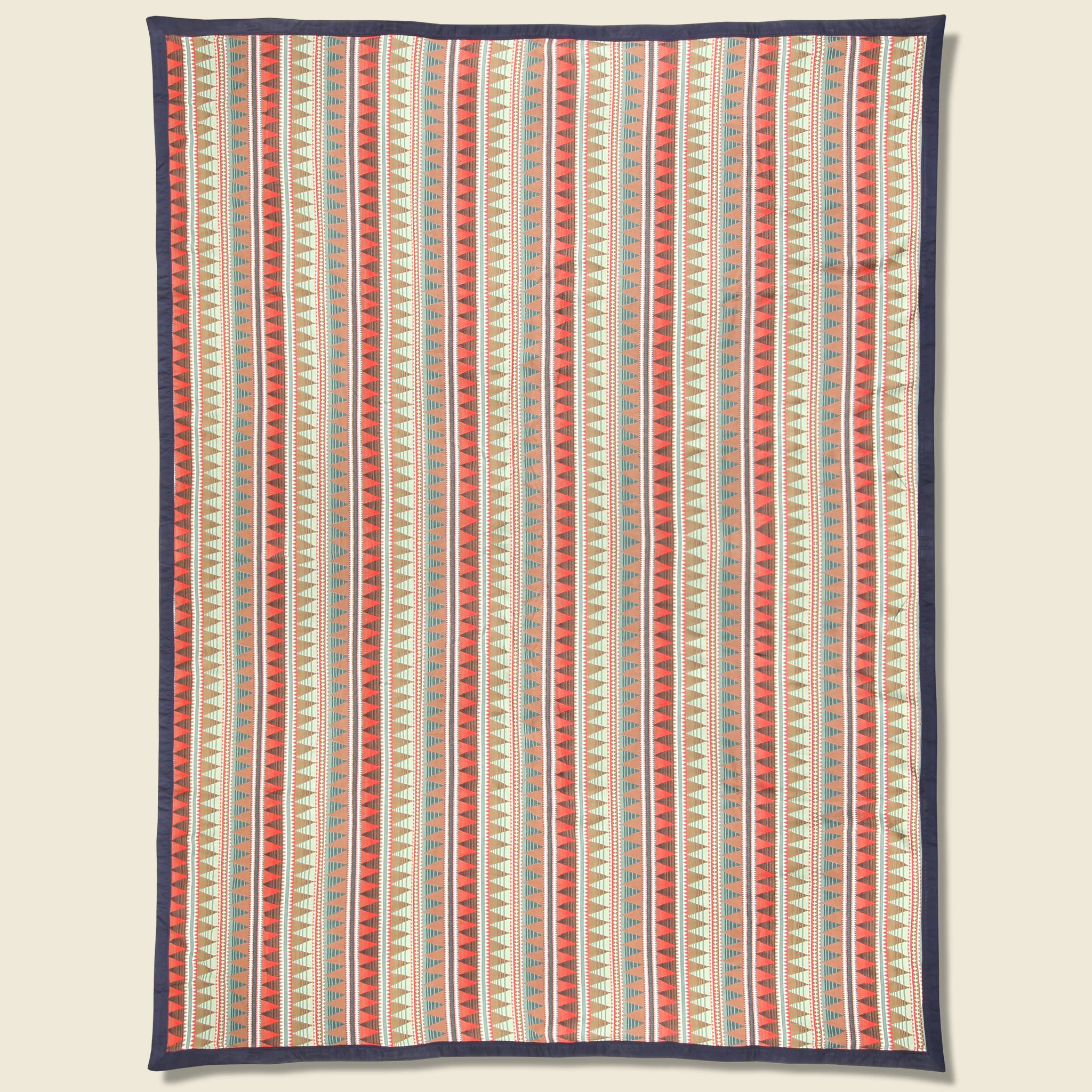 Cotton Jacquard Camp Blanket - Red/Blue/Multi