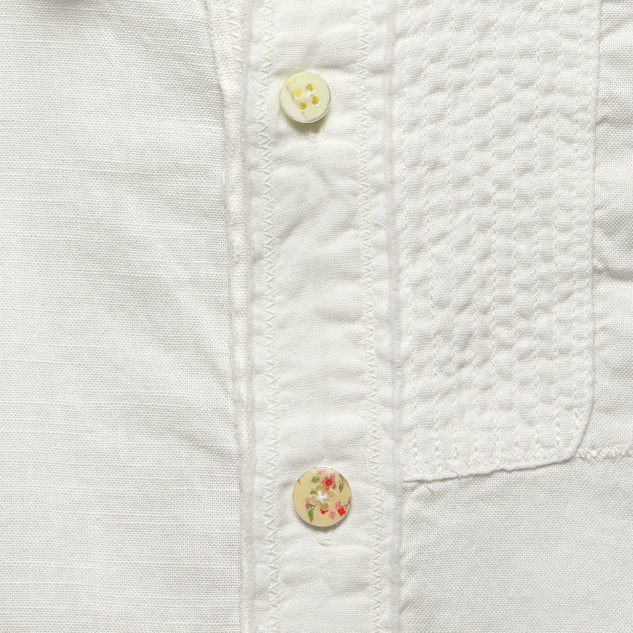 Cotton/Linen Patchwork Katmandu Shirt - White - Image 3