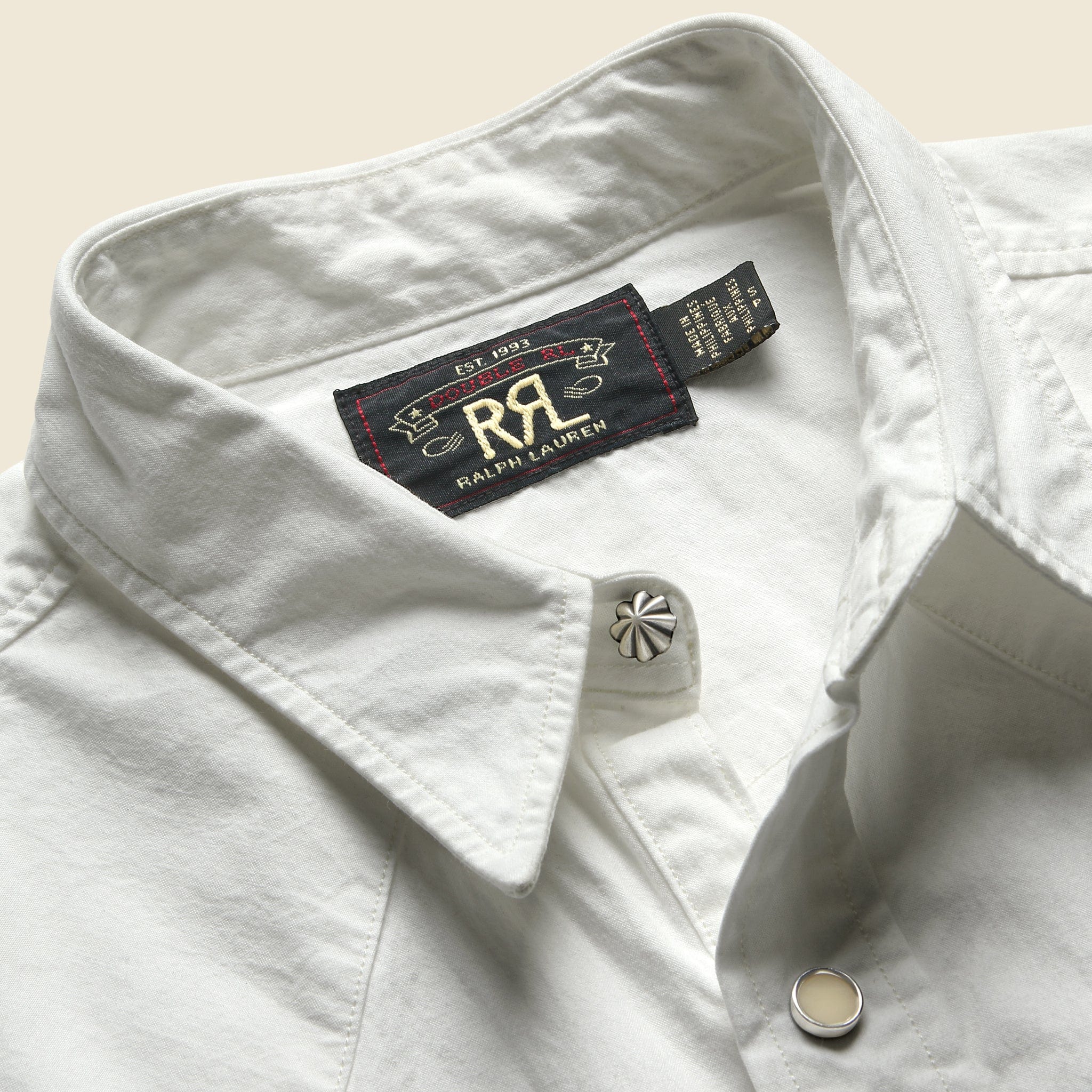 Slim Fit Twill Western Shirt - White - Image 4