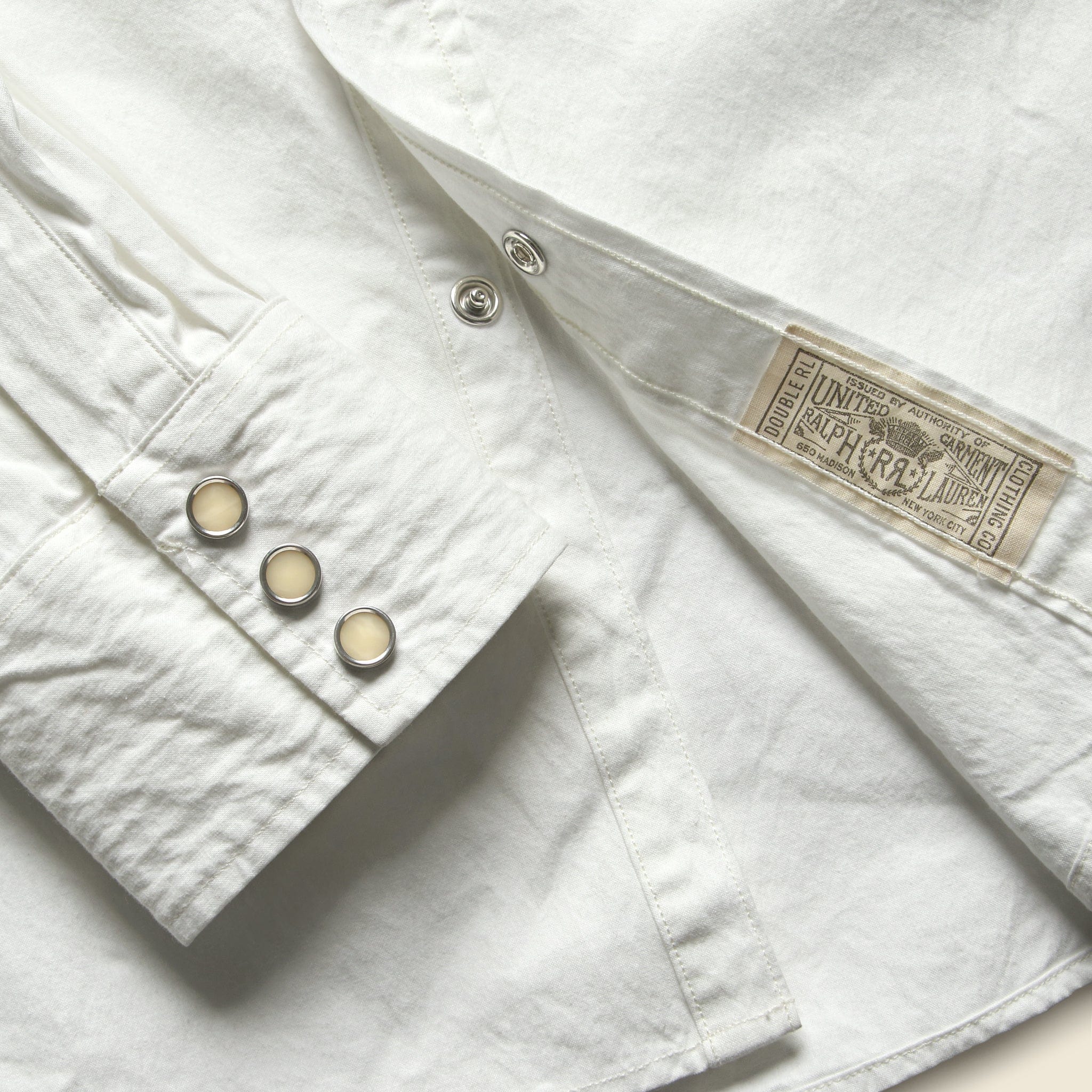 Slim Fit Twill Western Shirt - White - Image 6