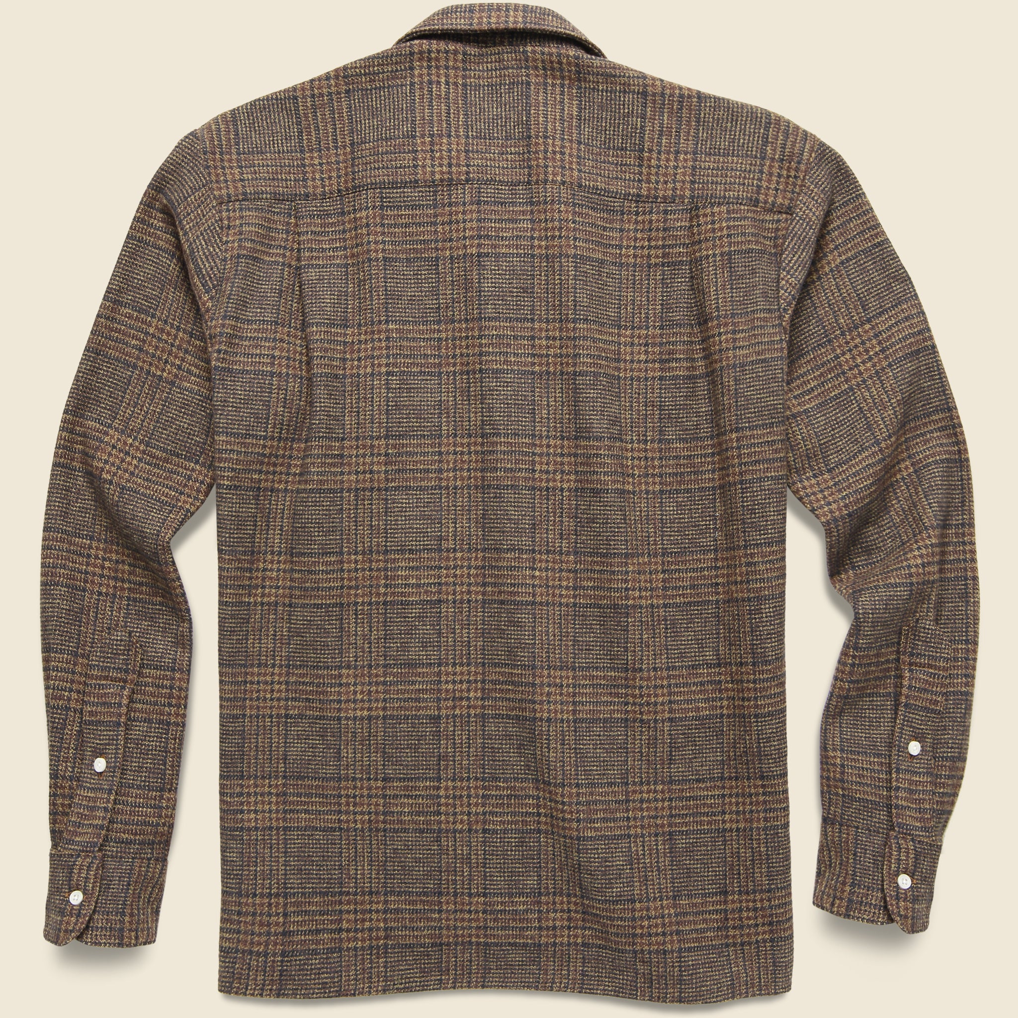 Cotton Tweed Check Shirt - Tan - Image 2