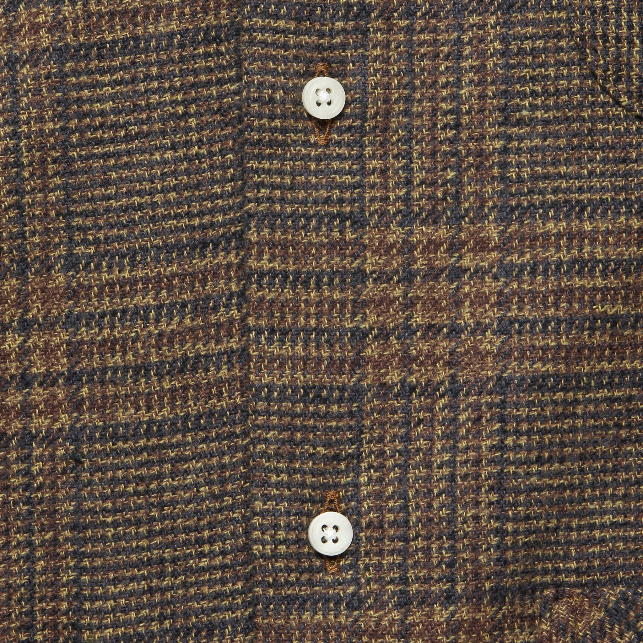 Cotton Tweed Check Shirt - Tan - Image 3