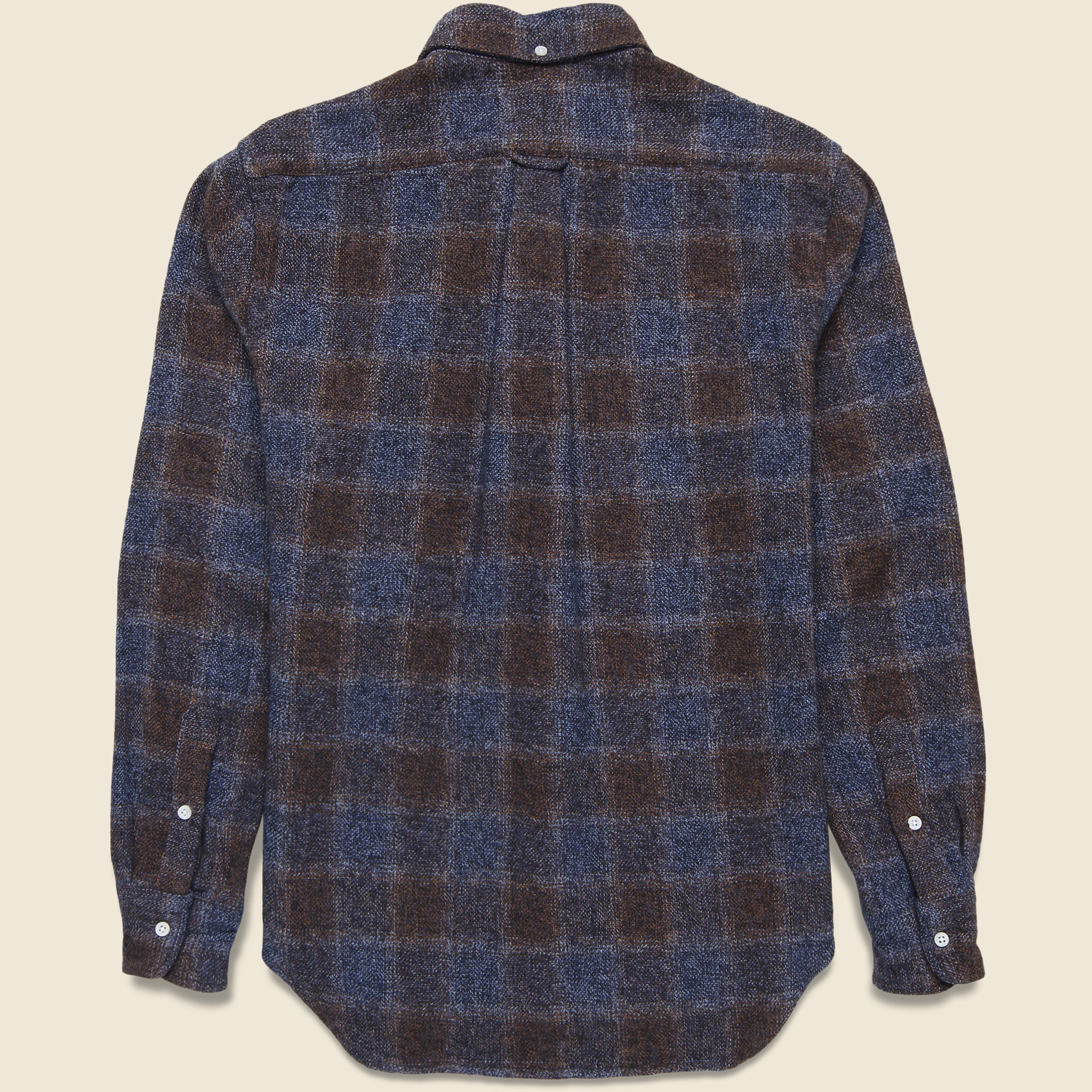 Brushed Cotton Plaid Shirt - Brown - Image 2