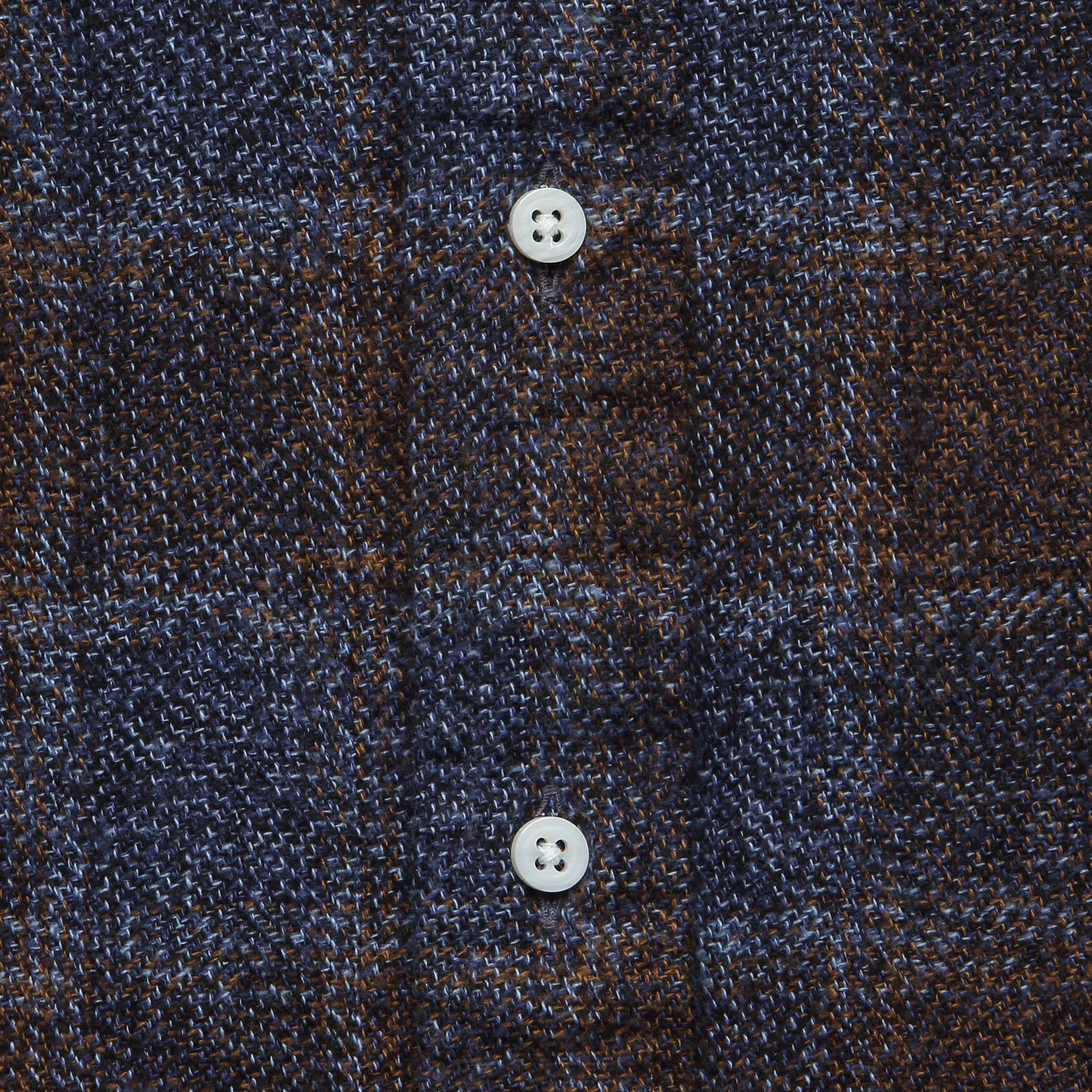 Brushed Cotton Plaid Shirt - Brown - Image 3